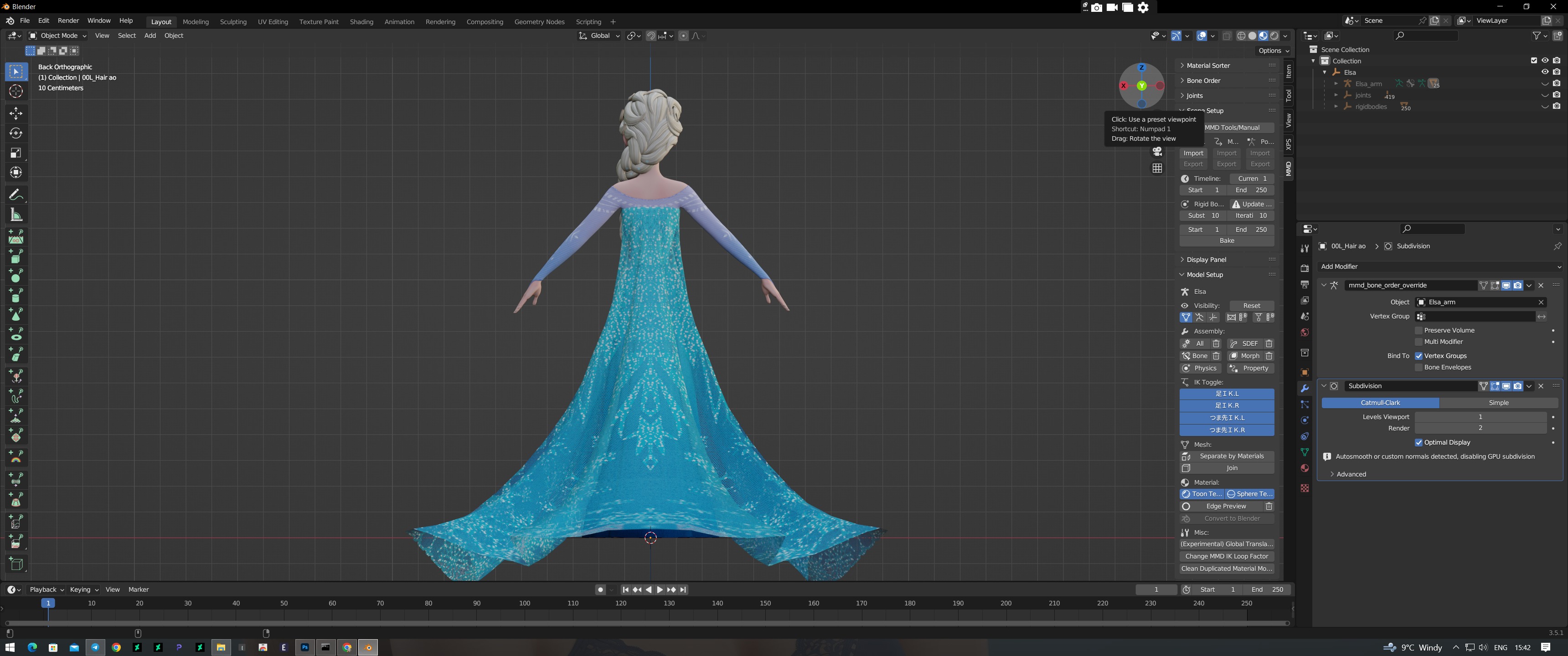 Elsa Frozen 3D Model Low-poly 3D model_13