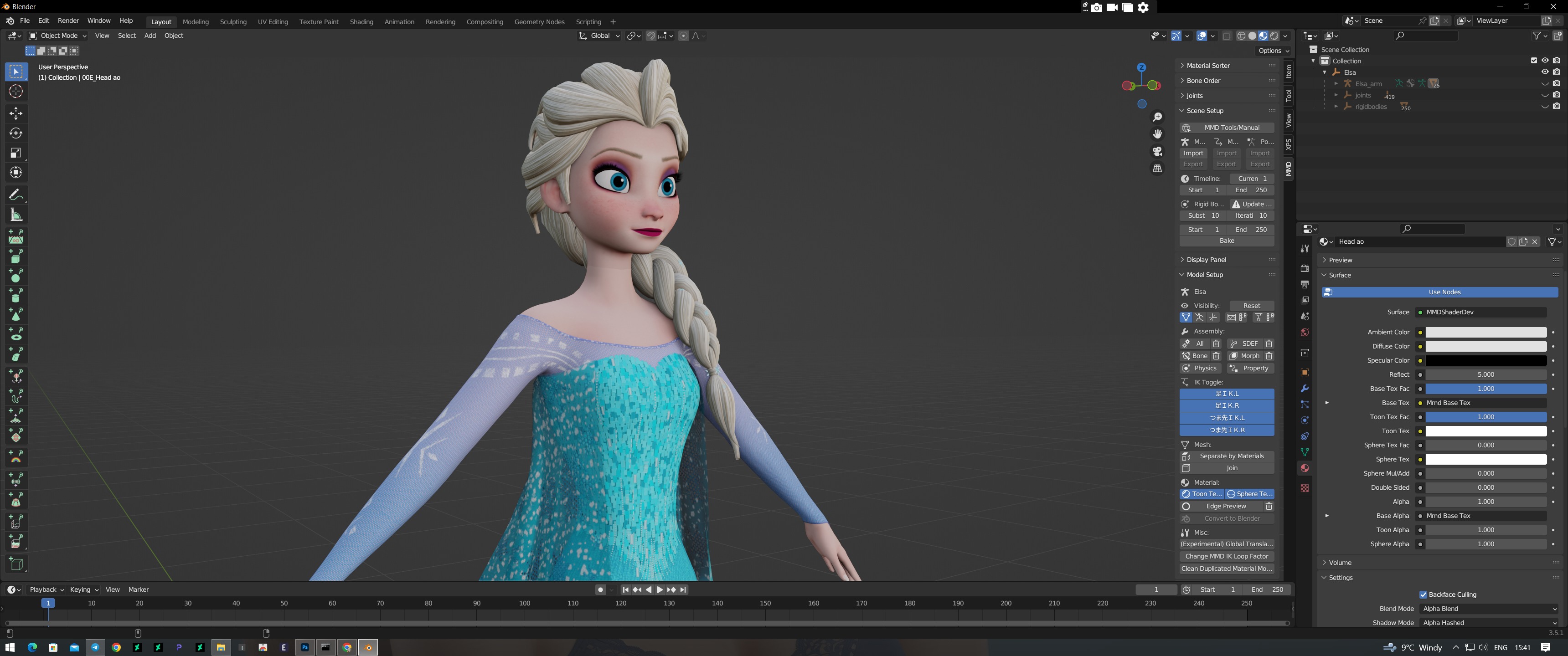 Elsa Frozen 3D Model Low-poly 3D model_9