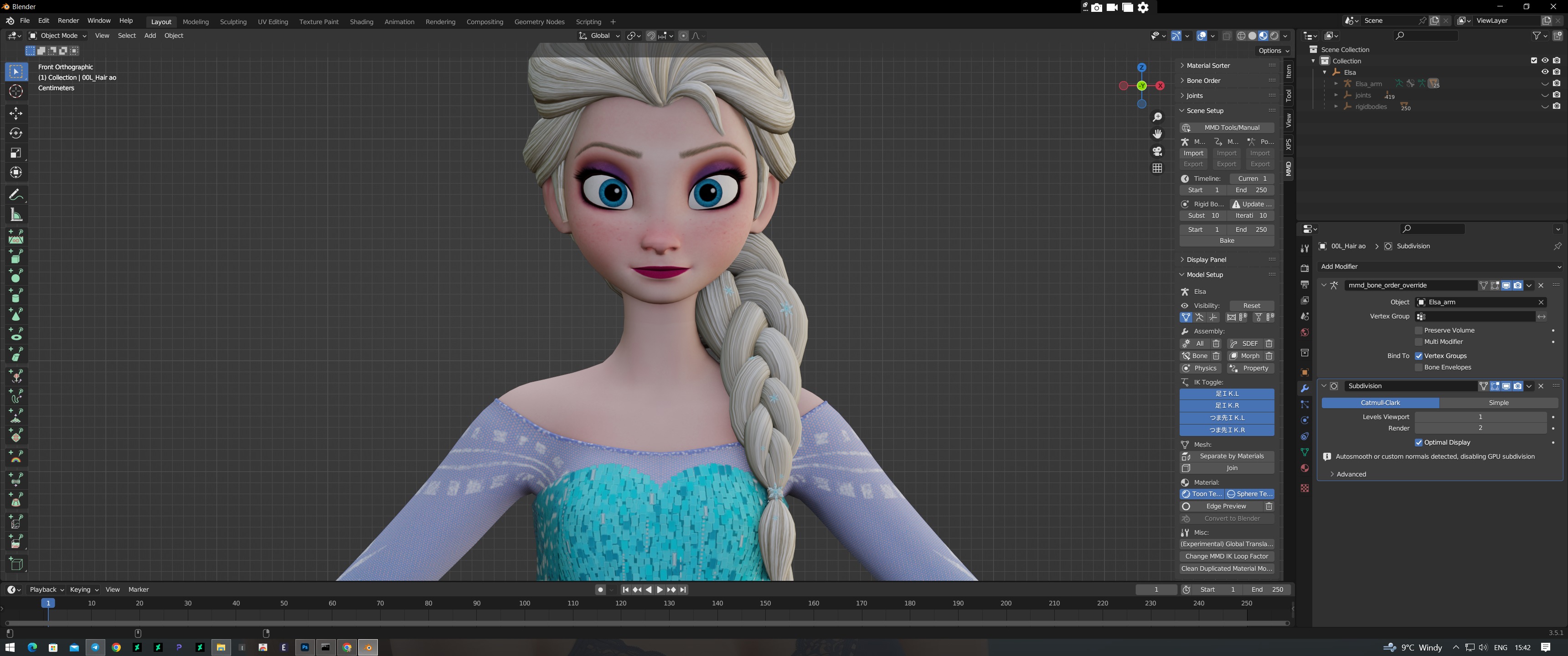 Elsa Frozen 3D Model Low-poly 3D model_10