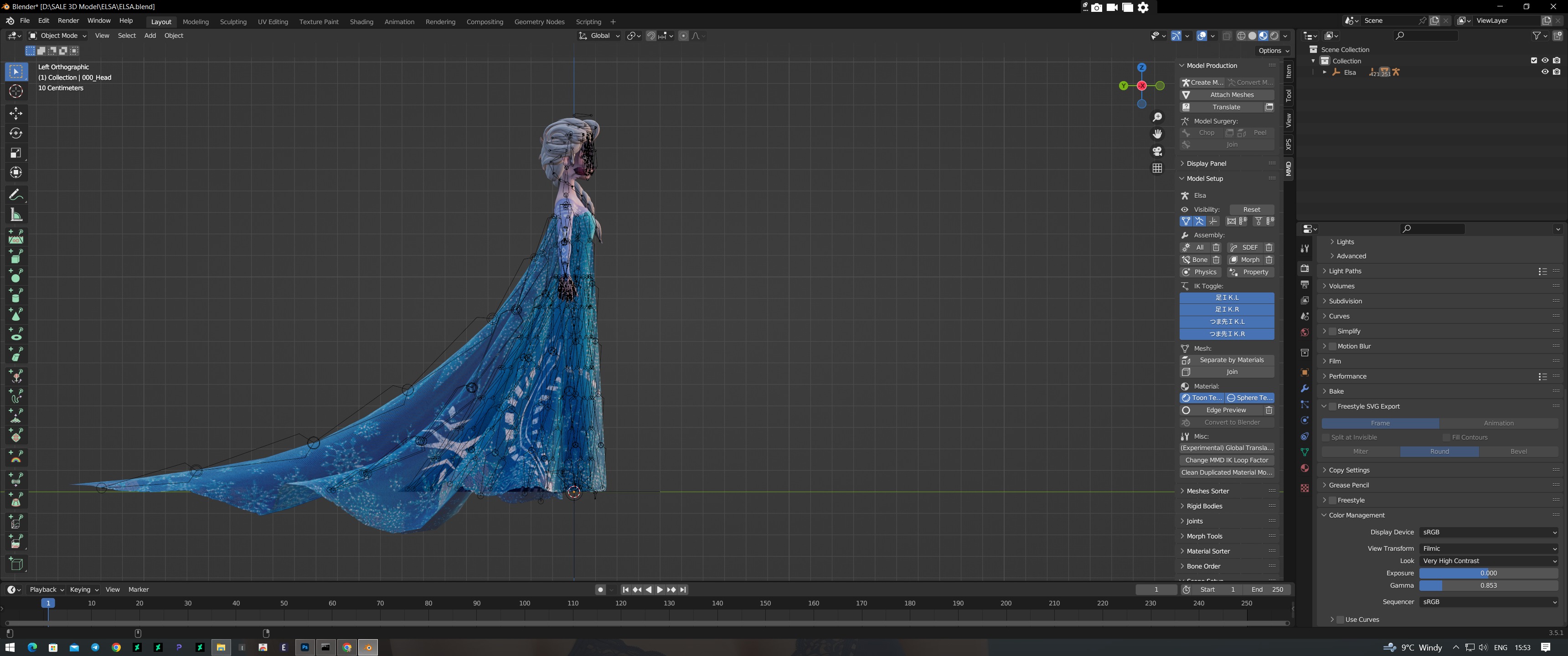Elsa Frozen 3D Model Low-poly 3D model_19
