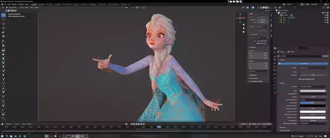 Elsa Frozen 3D Model Low-poly 3D model