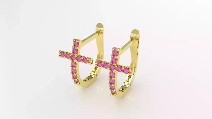 Diamond Cross earing