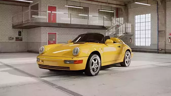 Porsche 911 Carrera 2 Speedster 1993 - Car Sport Low-poly 3D model