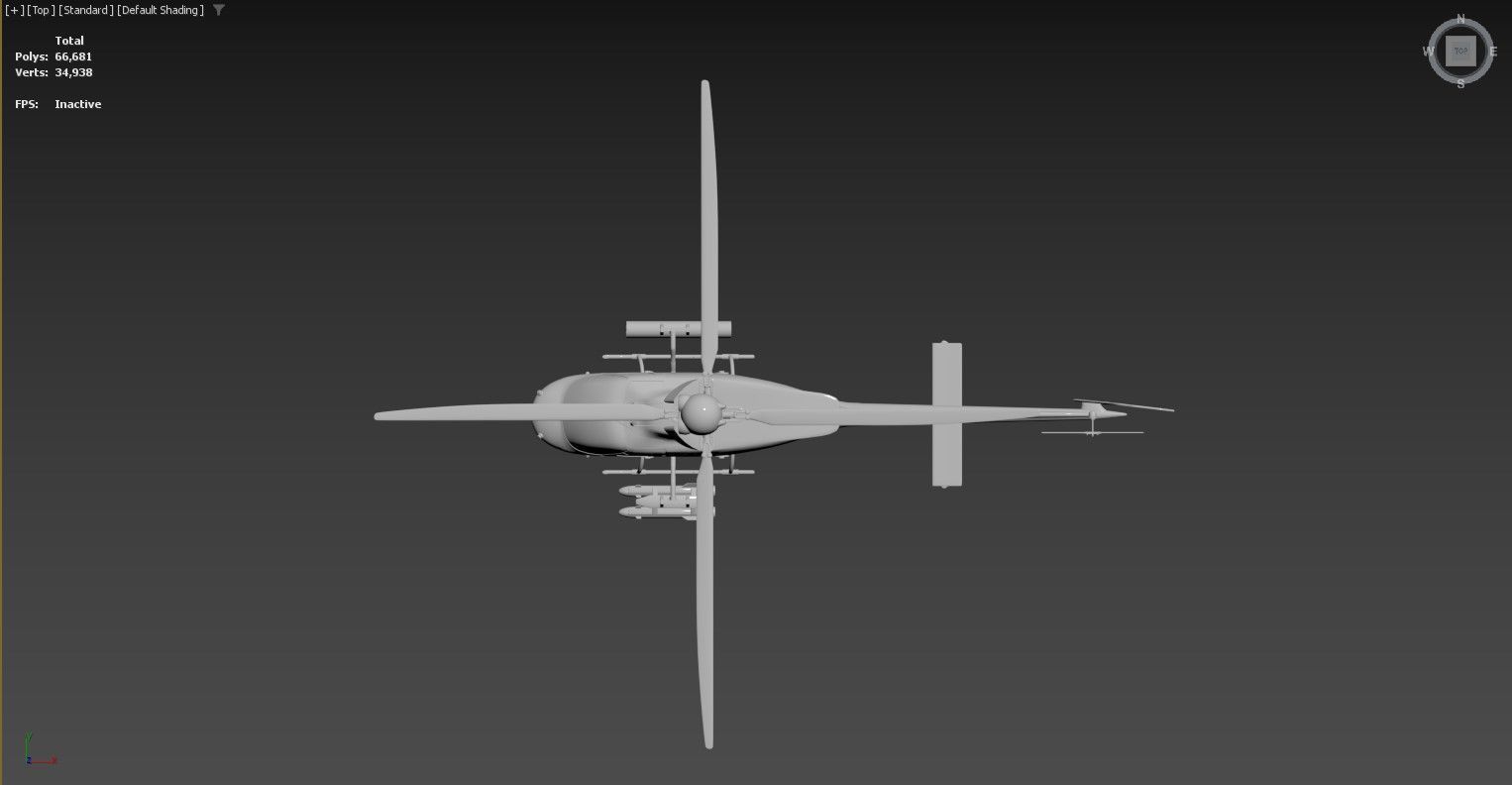 3D model of a helicopter Low-poly 3D model_2
