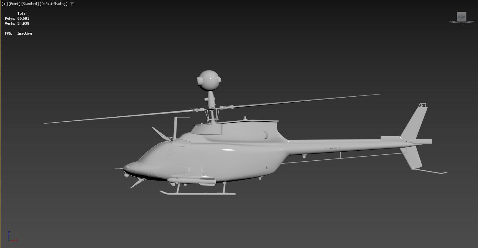 3D model of a helicopter Low-poly 3D model_3