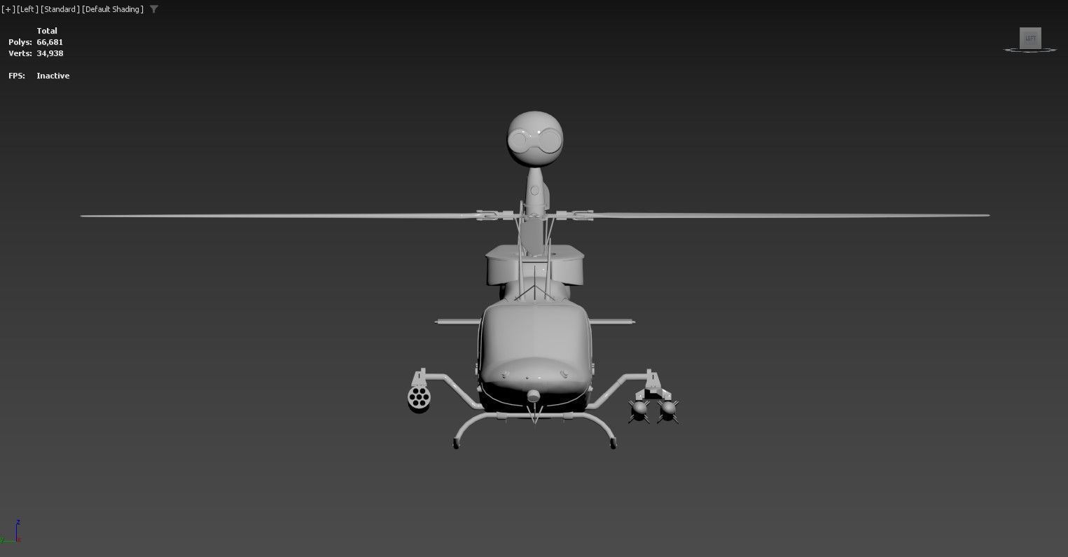 3D model of a helicopter Low-poly 3D model_4
