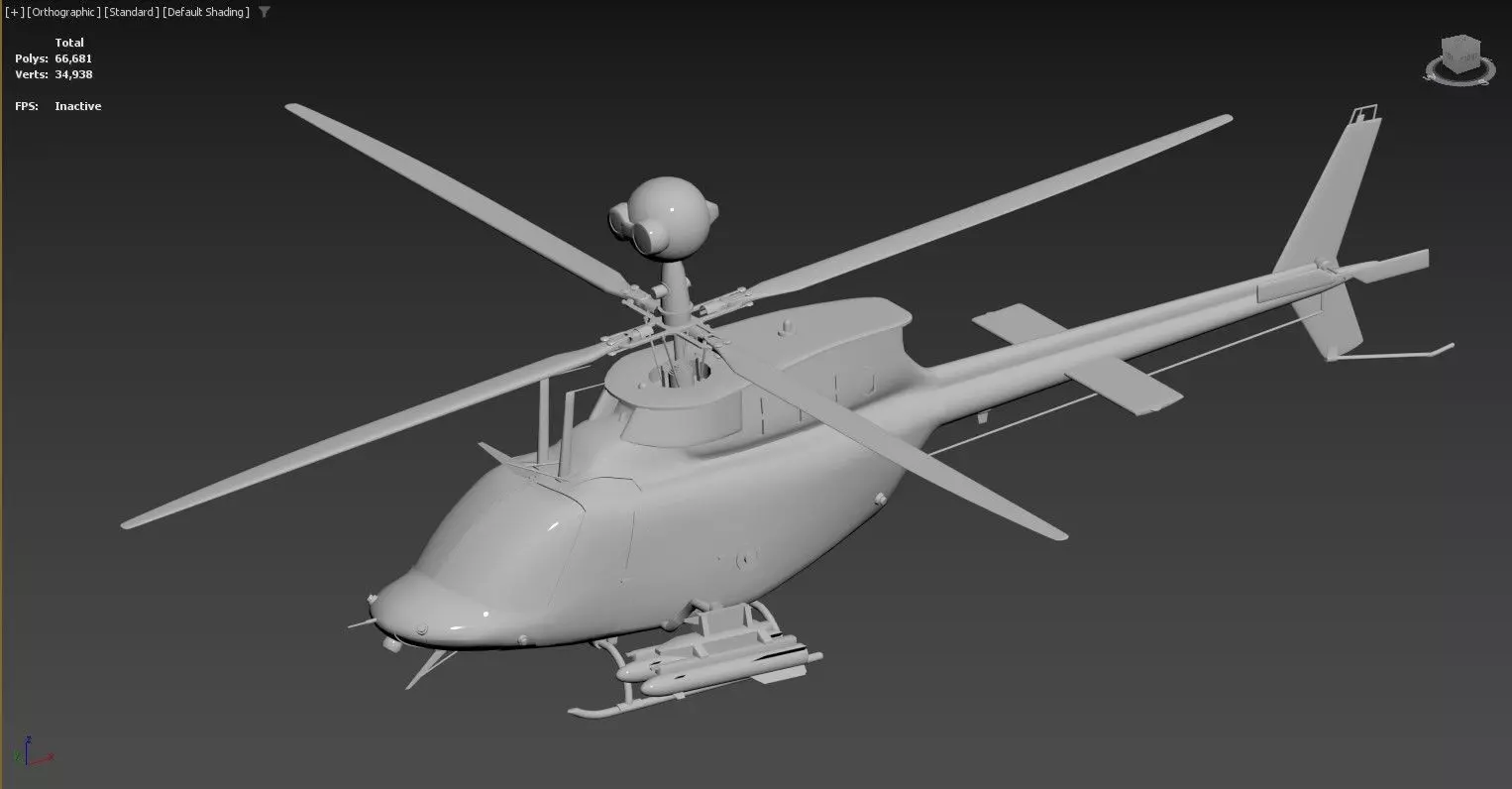 3D model of a helicopter Low-poly 3D model_0