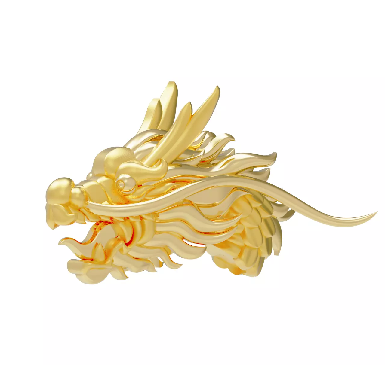 AN0016 3D Printable oriental Chinese Dragon head 3D print model 3D print model