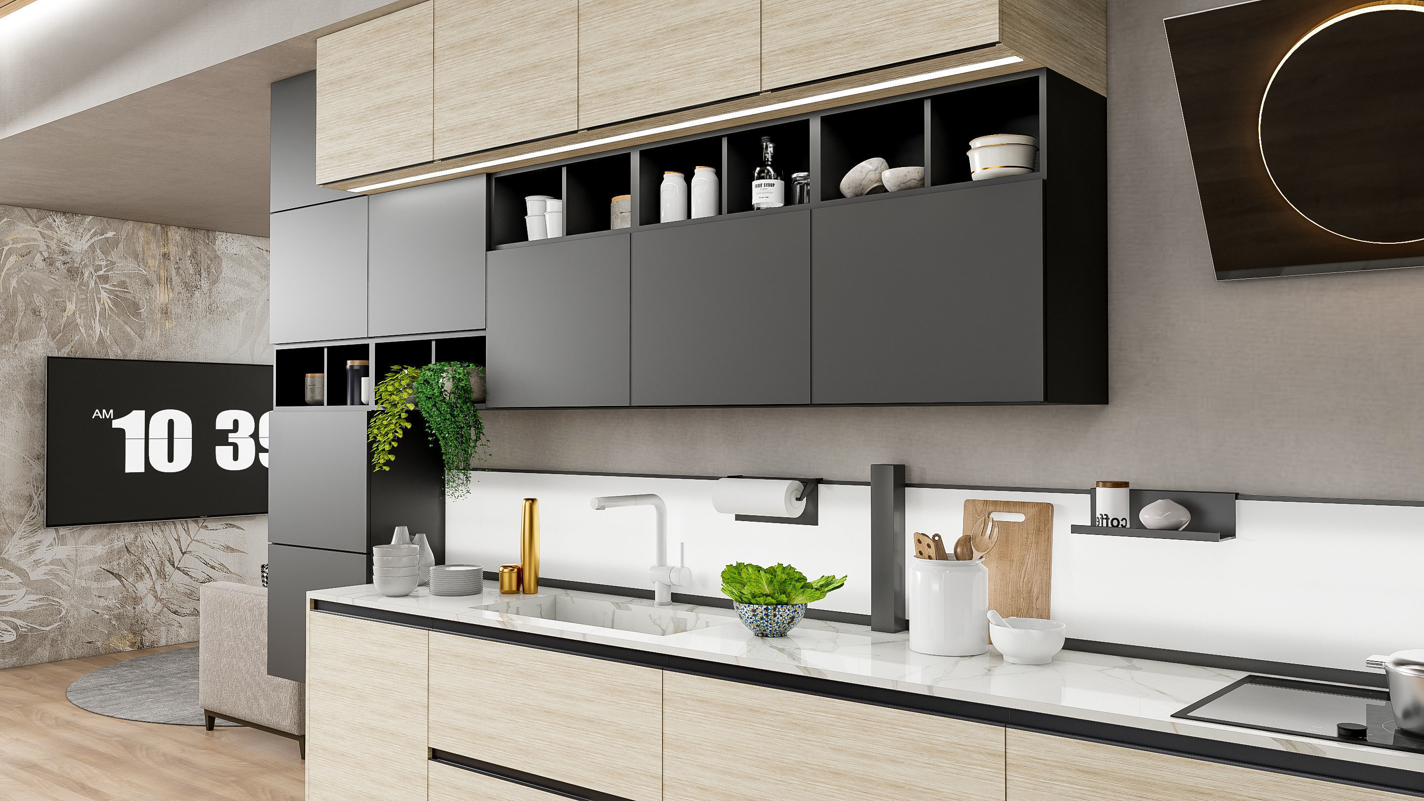 Kitchen fully parametric Resizable manufacturable 0070 3D model_4