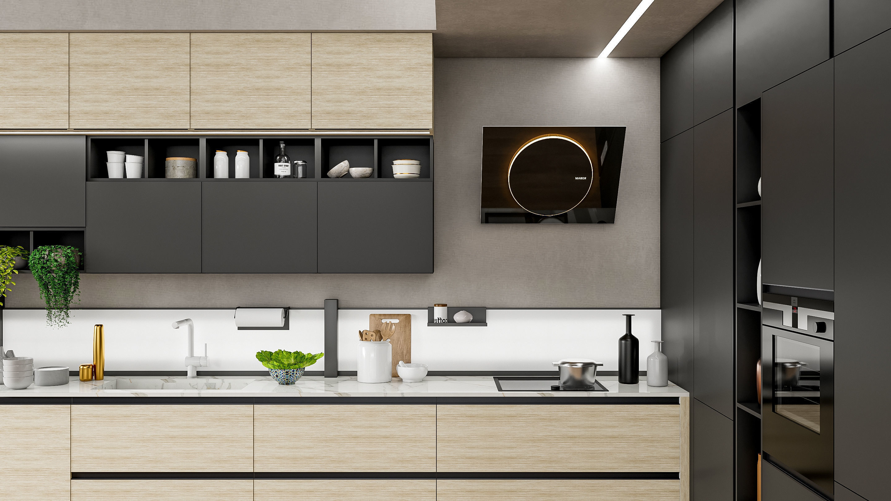 Kitchen fully parametric Resizable manufacturable 0070 3D model_8