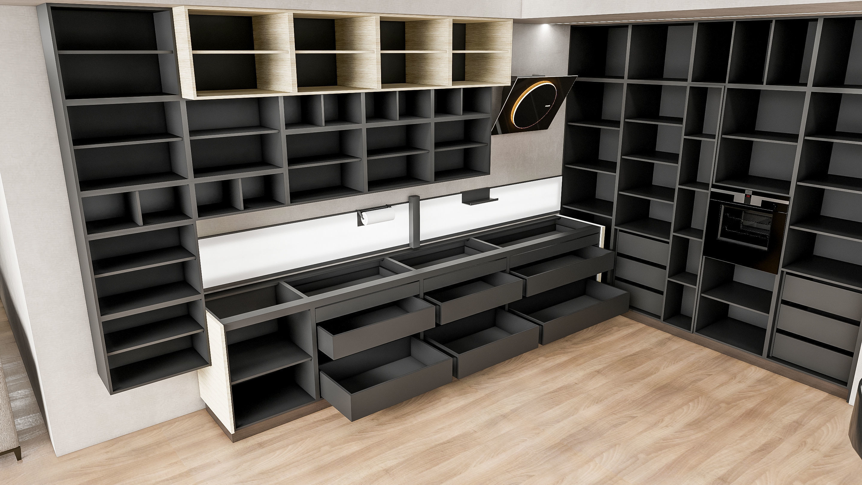 Kitchen fully parametric Resizable manufacturable 0070 3D model_10