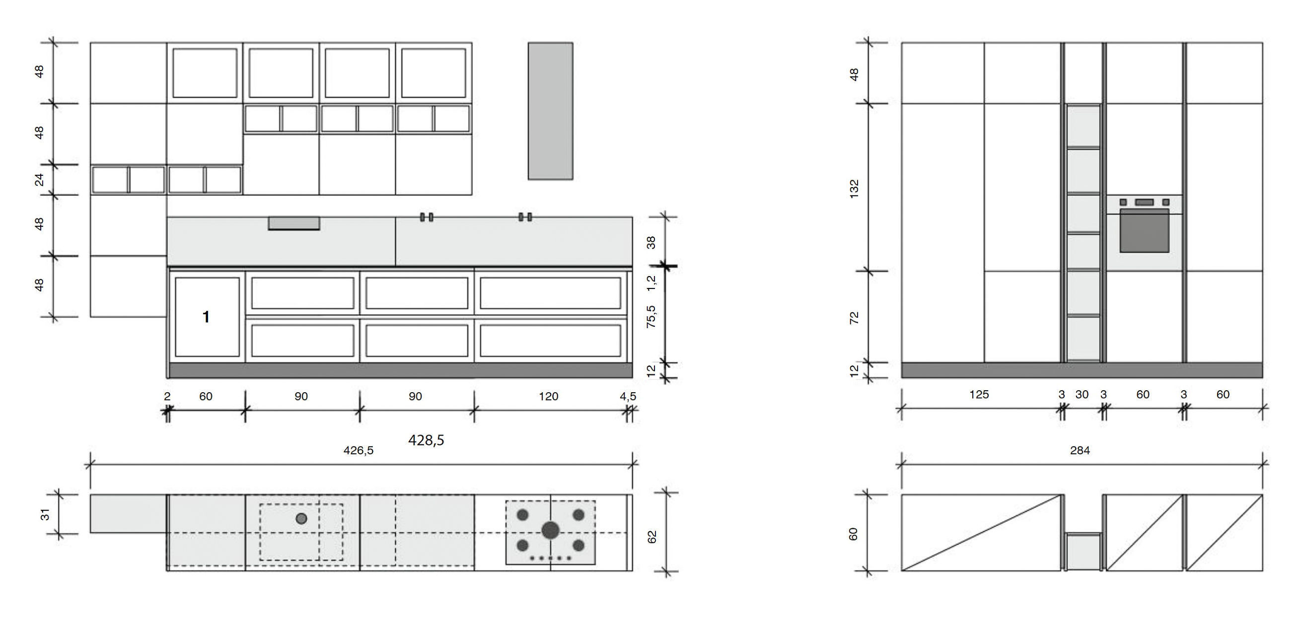 Kitchen fully parametric Resizable manufacturable 0070 3D model_1