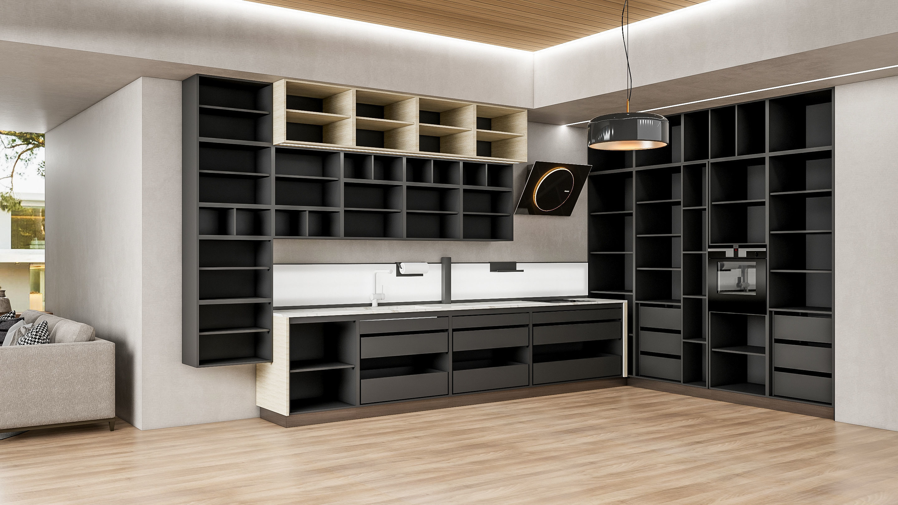 Kitchen fully parametric Resizable manufacturable 0070 3D model_12