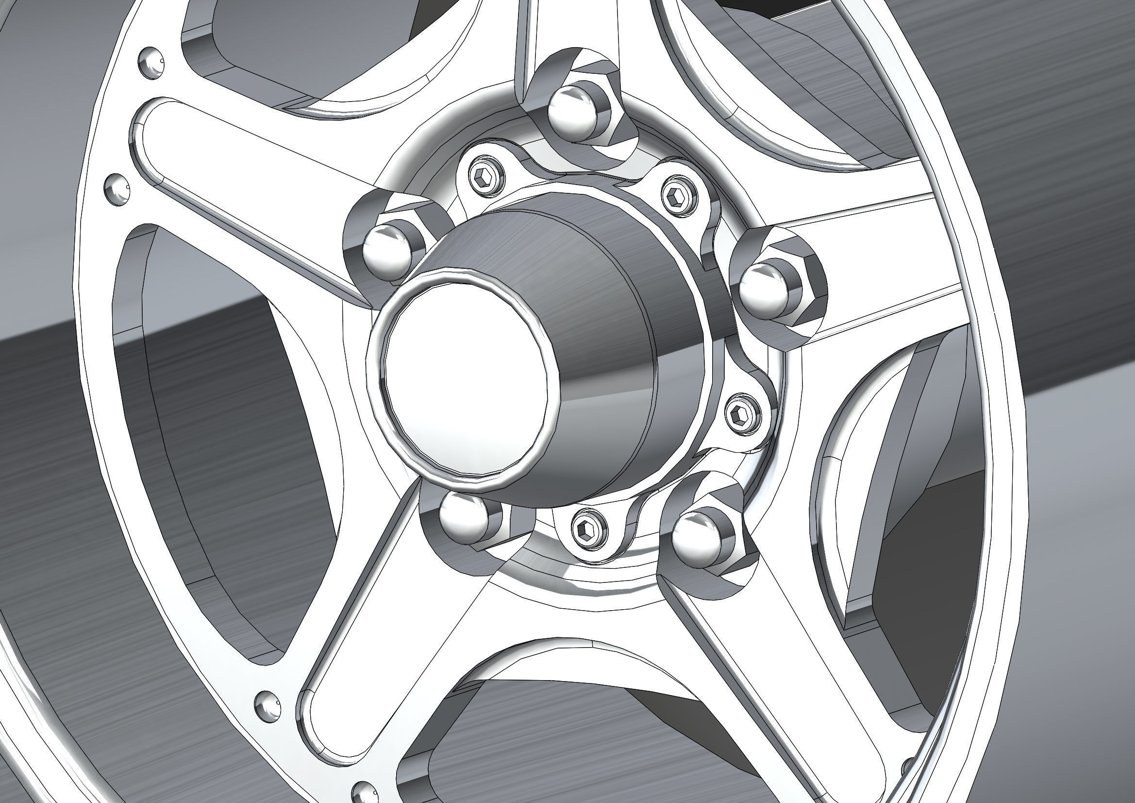 Set of wheels Billet Street Lite for scale model of dragster 3D print model_14