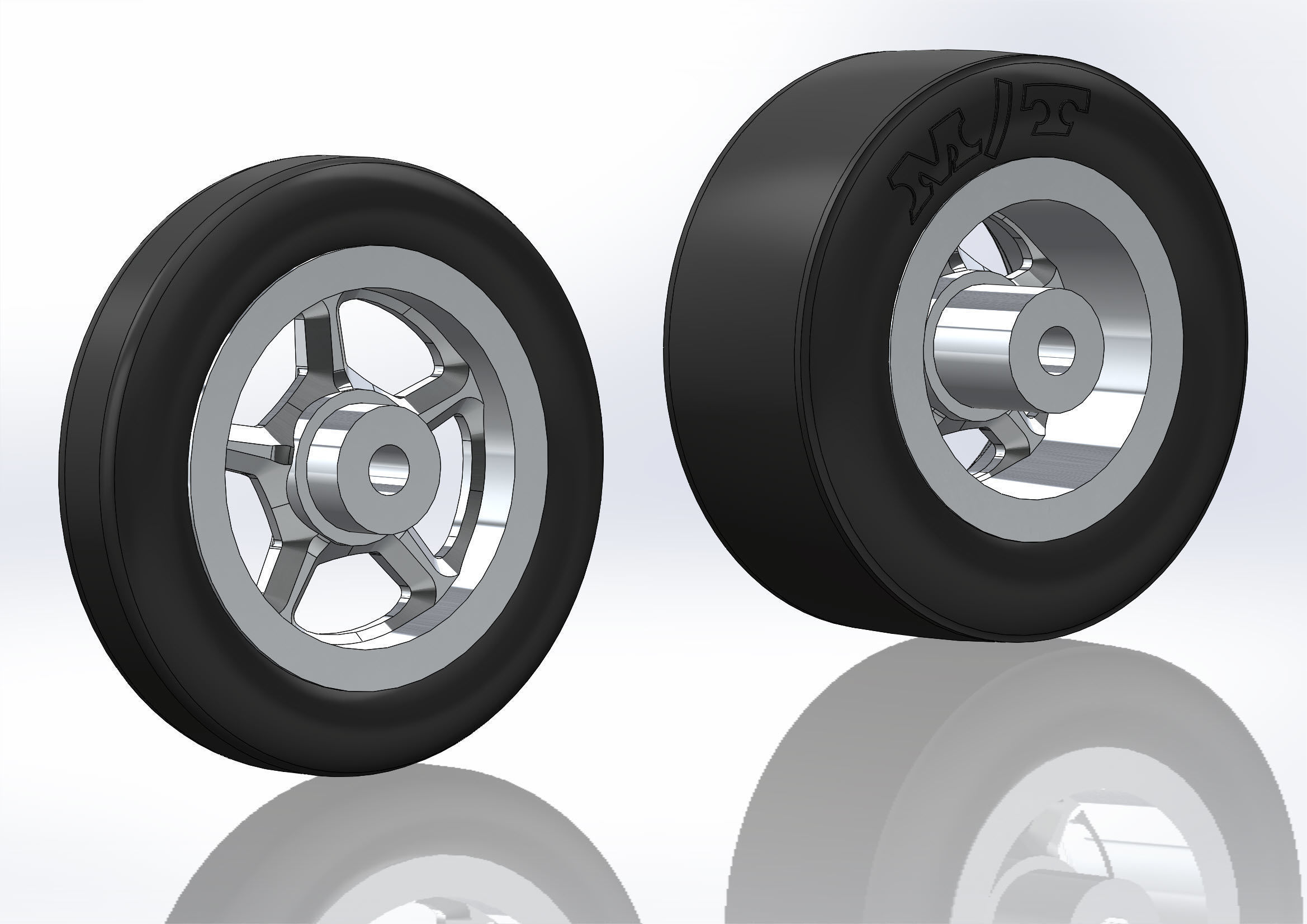 Set of wheels Billet Street Lite for scale model of dragster 3D print model_4