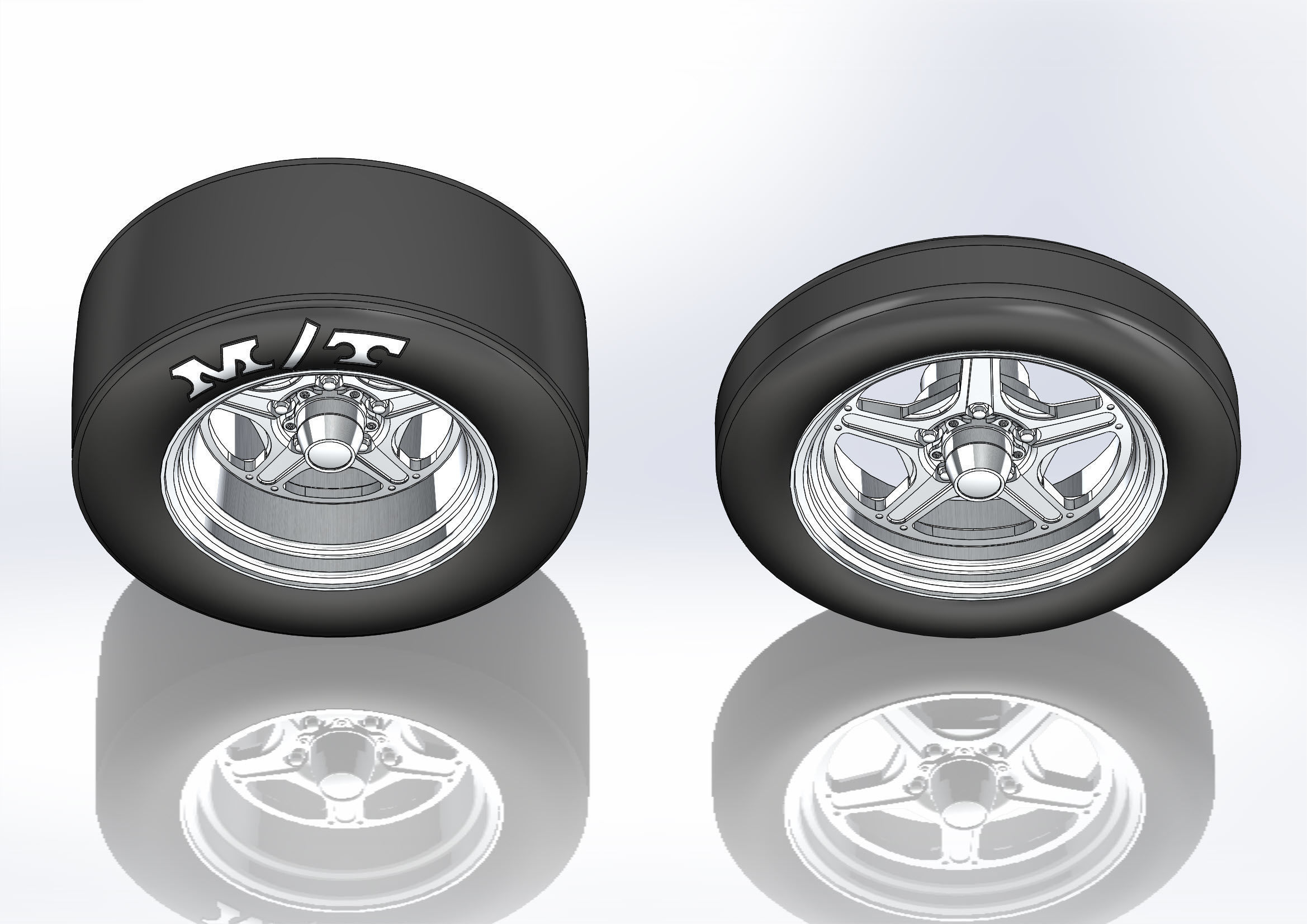 Set of wheels Billet Street Lite for scale model of dragster 3D print model_5