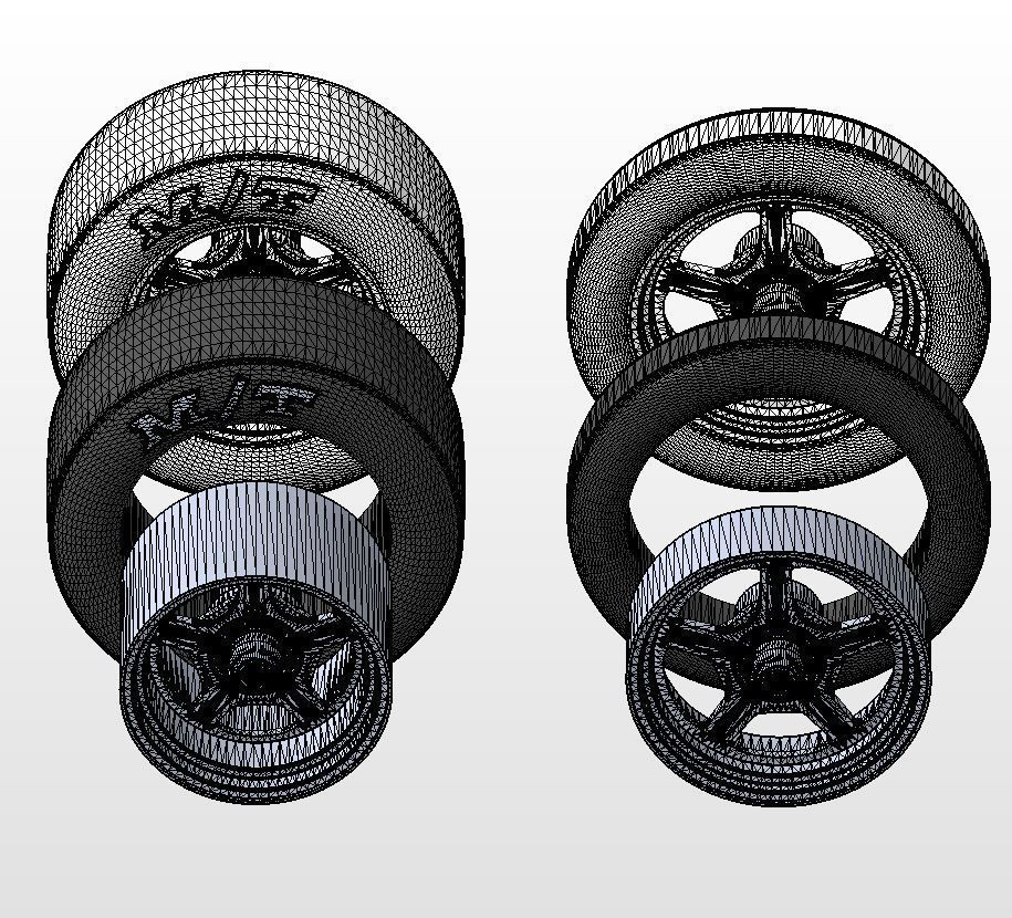 Set of wheels Billet Street Lite for scale model of dragster 3D print model_18