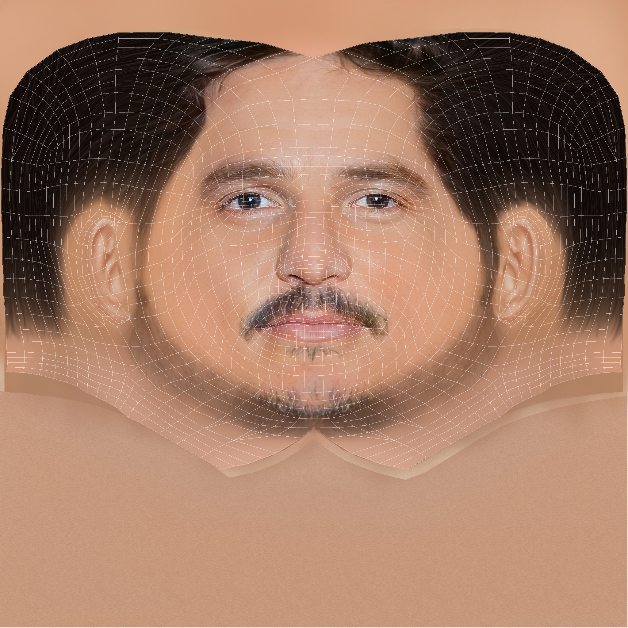 Pedro Pascal Head - Low poly head for game Low-poly 3D model_8
