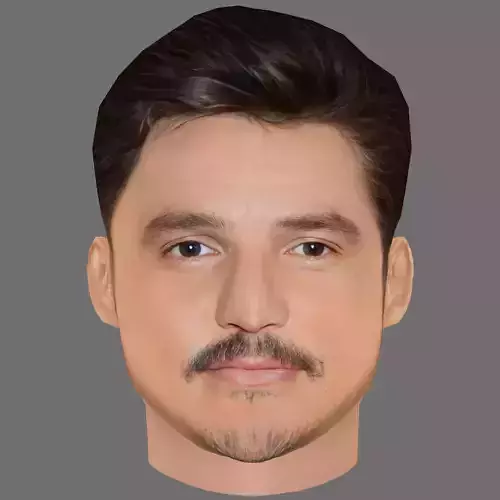 Pedro Pascal Head - Low poly head for game