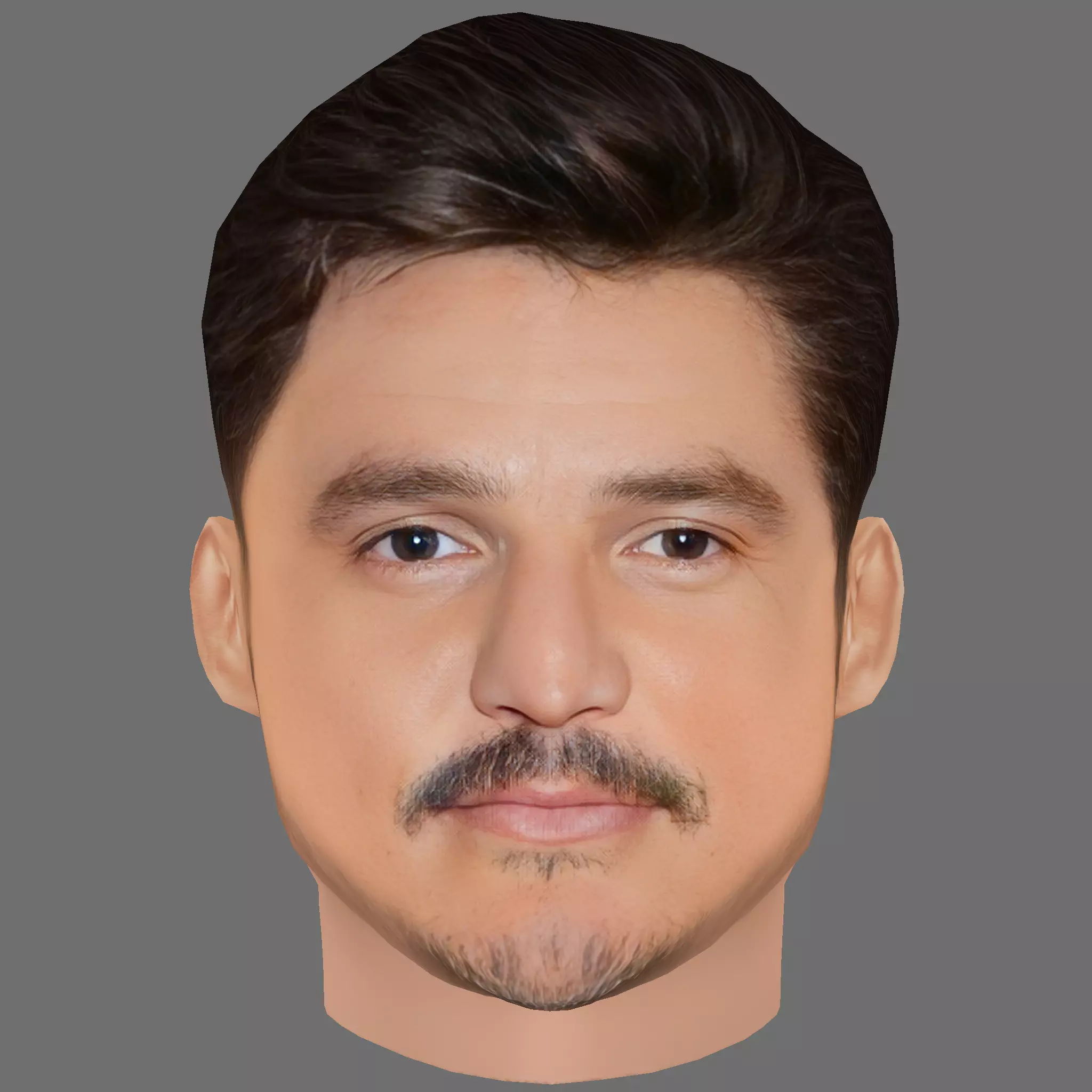 Pedro Pascal Head - Low poly head for game Low-poly 3D model_0