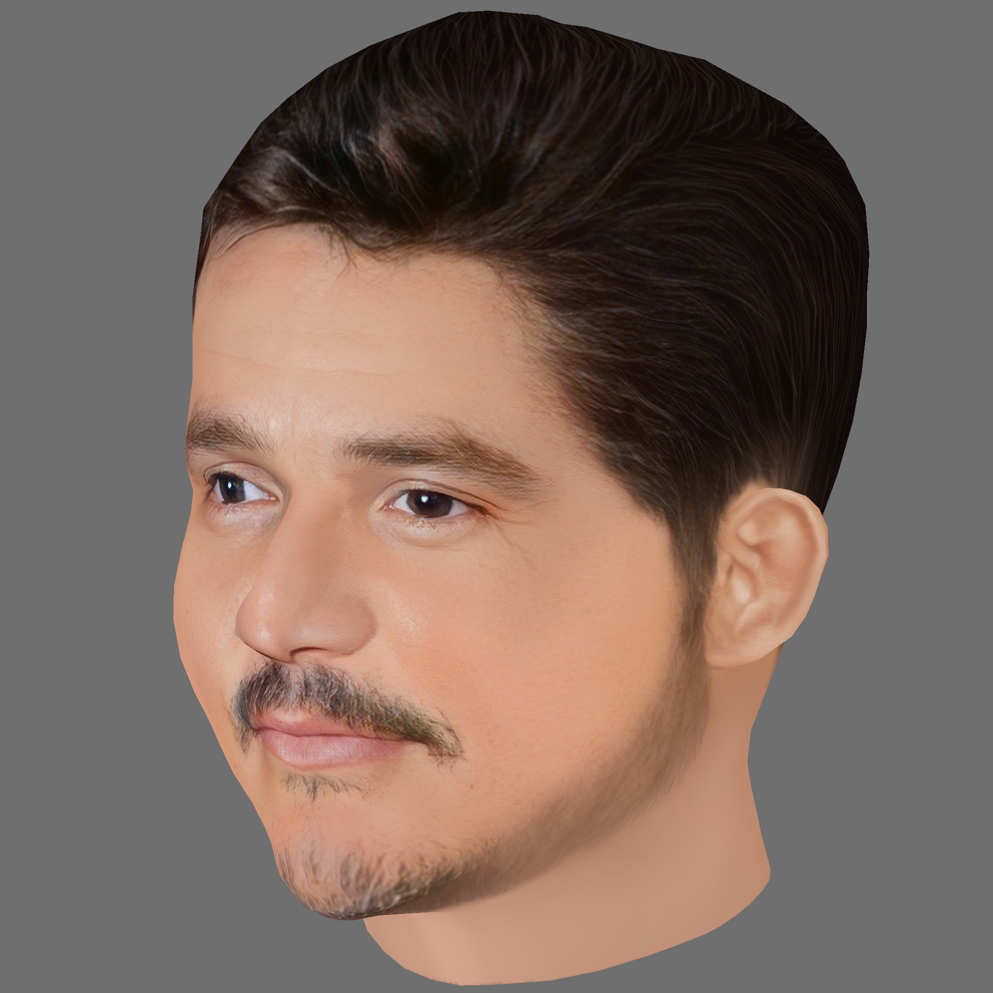 Pedro Pascal Head - Low poly head for game Low-poly 3D model_1