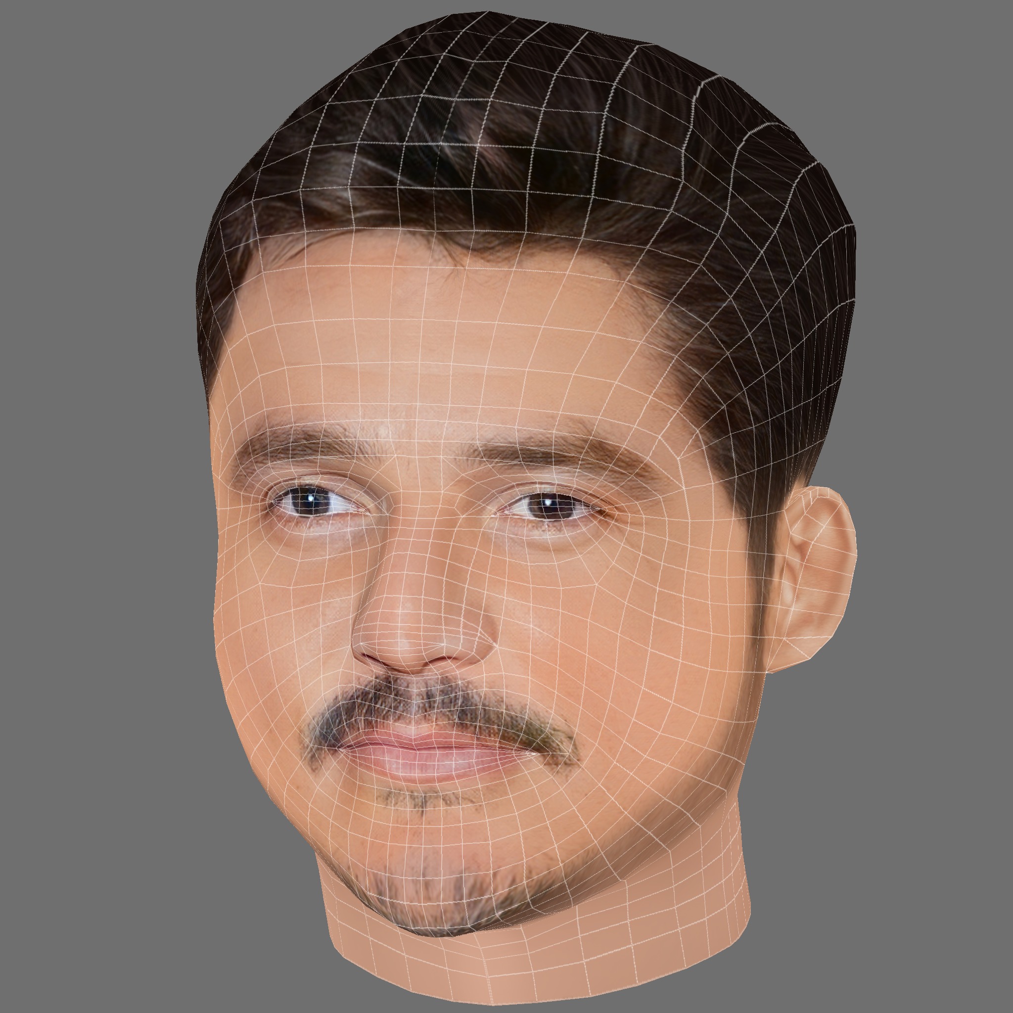 Pedro Pascal Head - Low poly head for game Low-poly 3D model_7