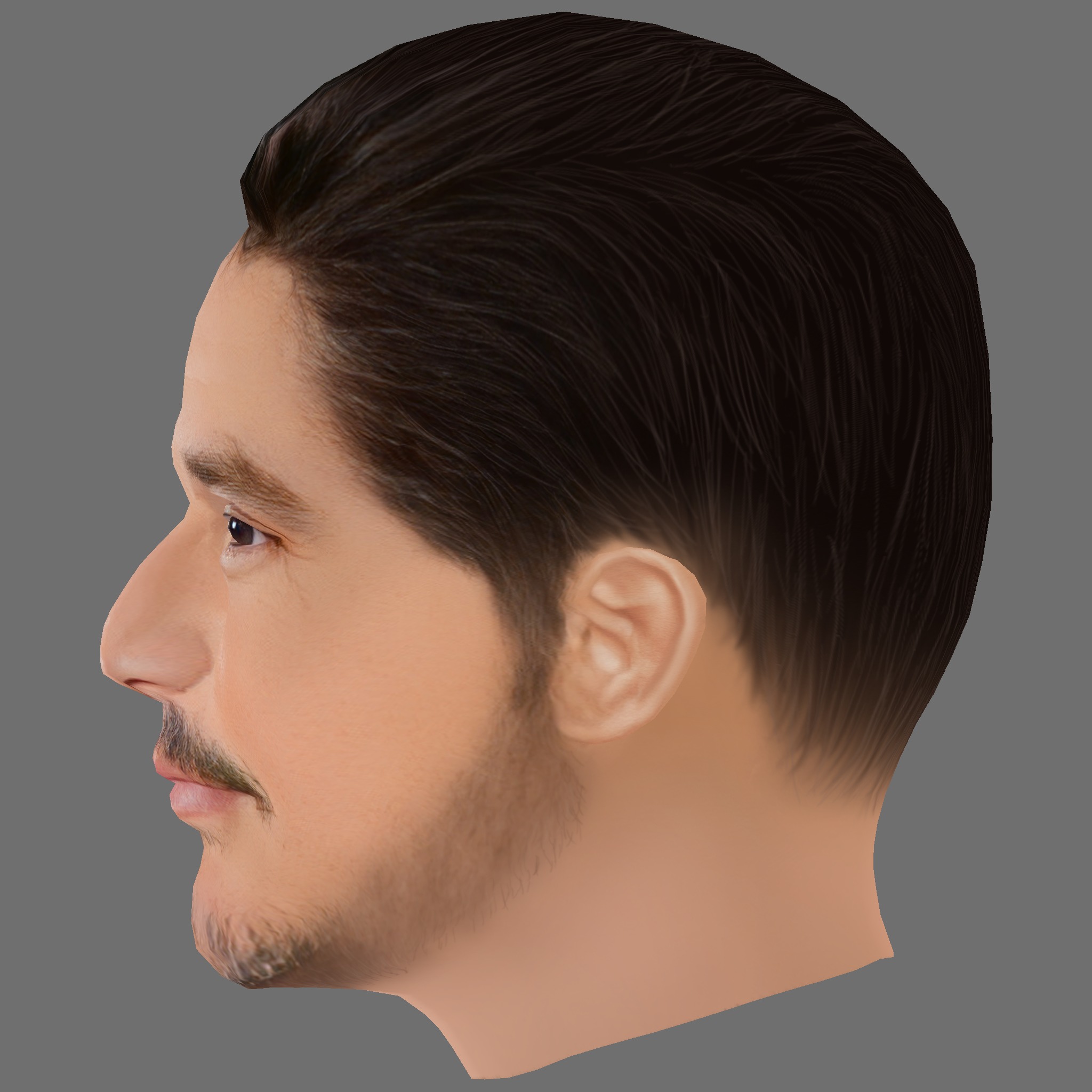 Pedro Pascal Head - Low poly head for game Low-poly 3D model_2