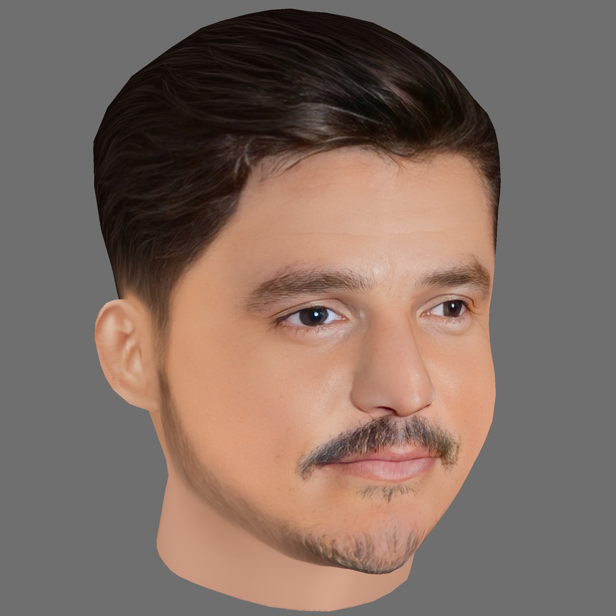 Pedro Pascal Head - Low poly head for game Low-poly 3D model_5