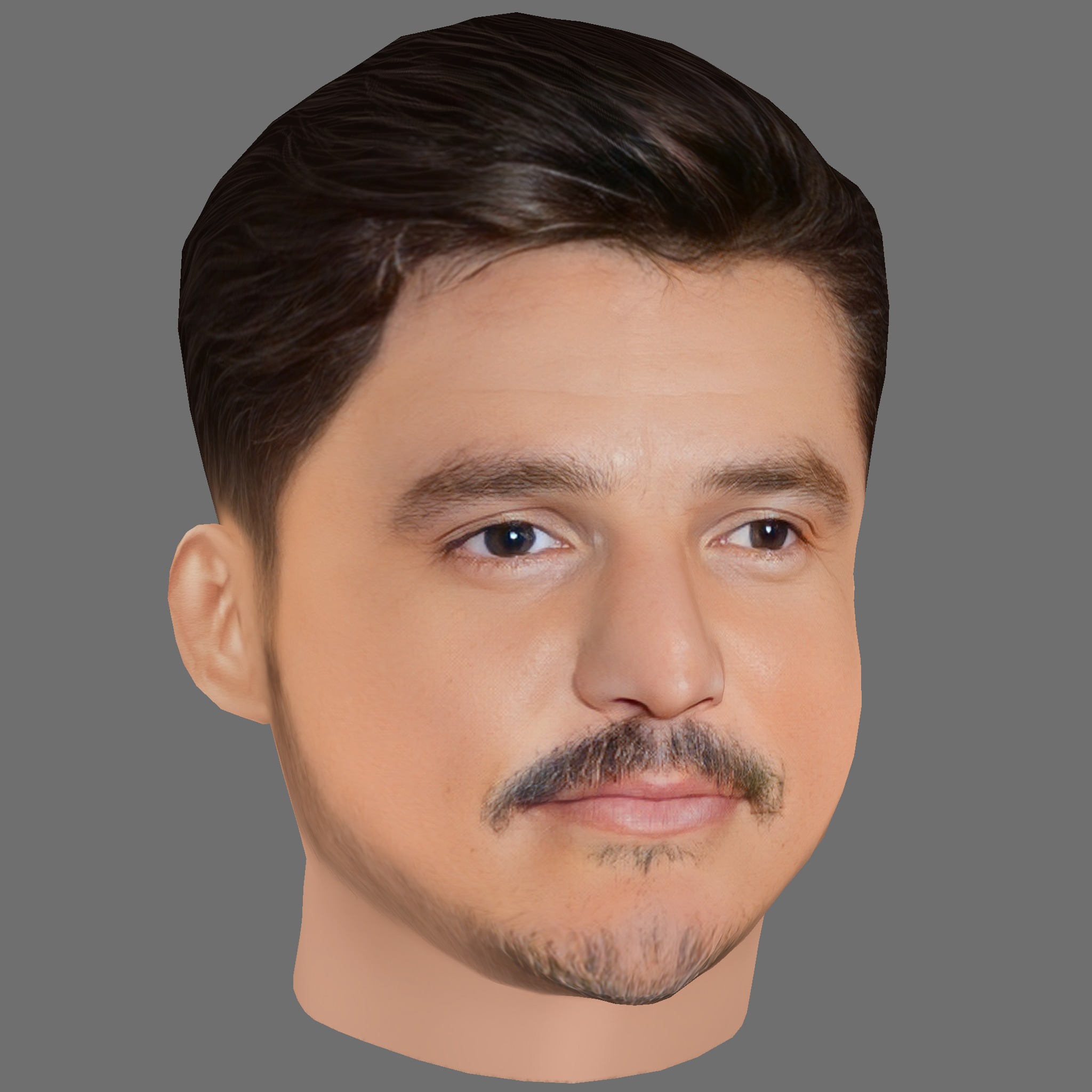 Pedro Pascal Head - Low poly head for game Low-poly 3D model_6