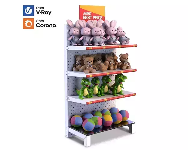 commercial Doll Stand Low-poly 3D model