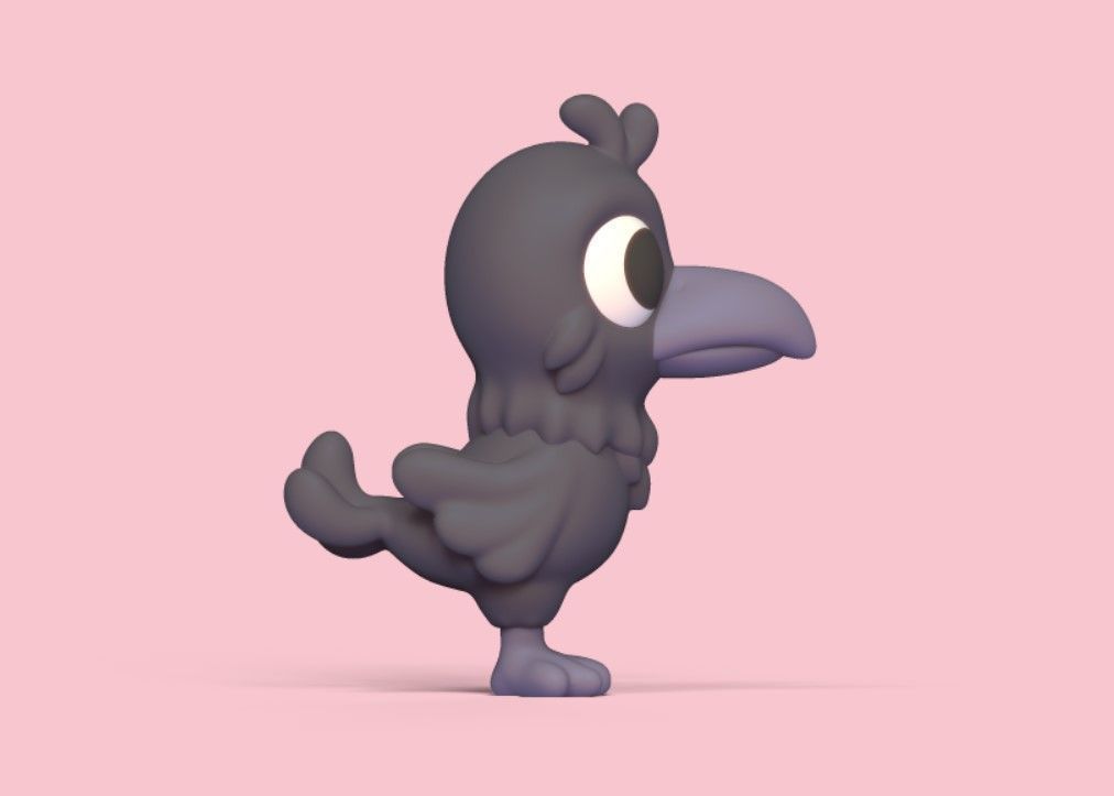 Cartoon Crow 3D print model_3