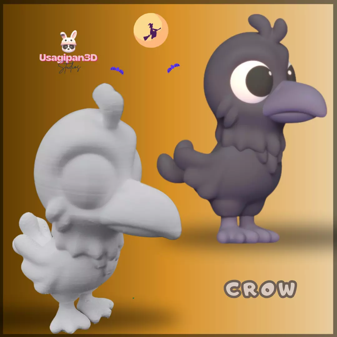 Cartoon Crow 3D print model_0