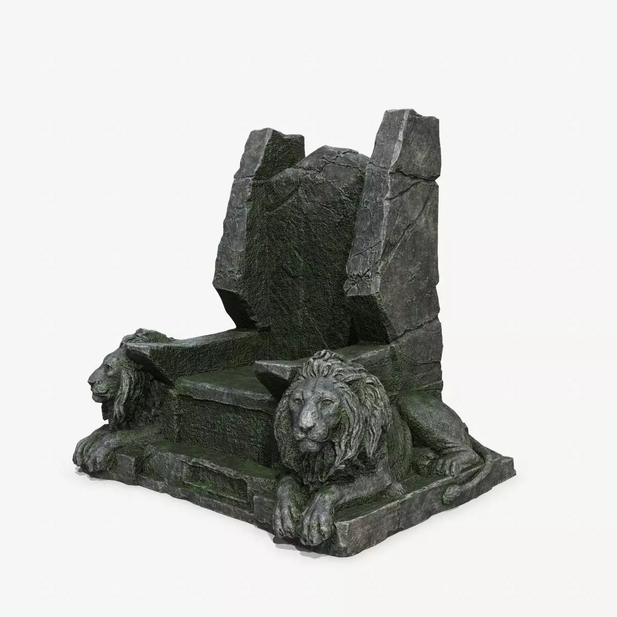 Lion Throne Low-poly 3D model_0