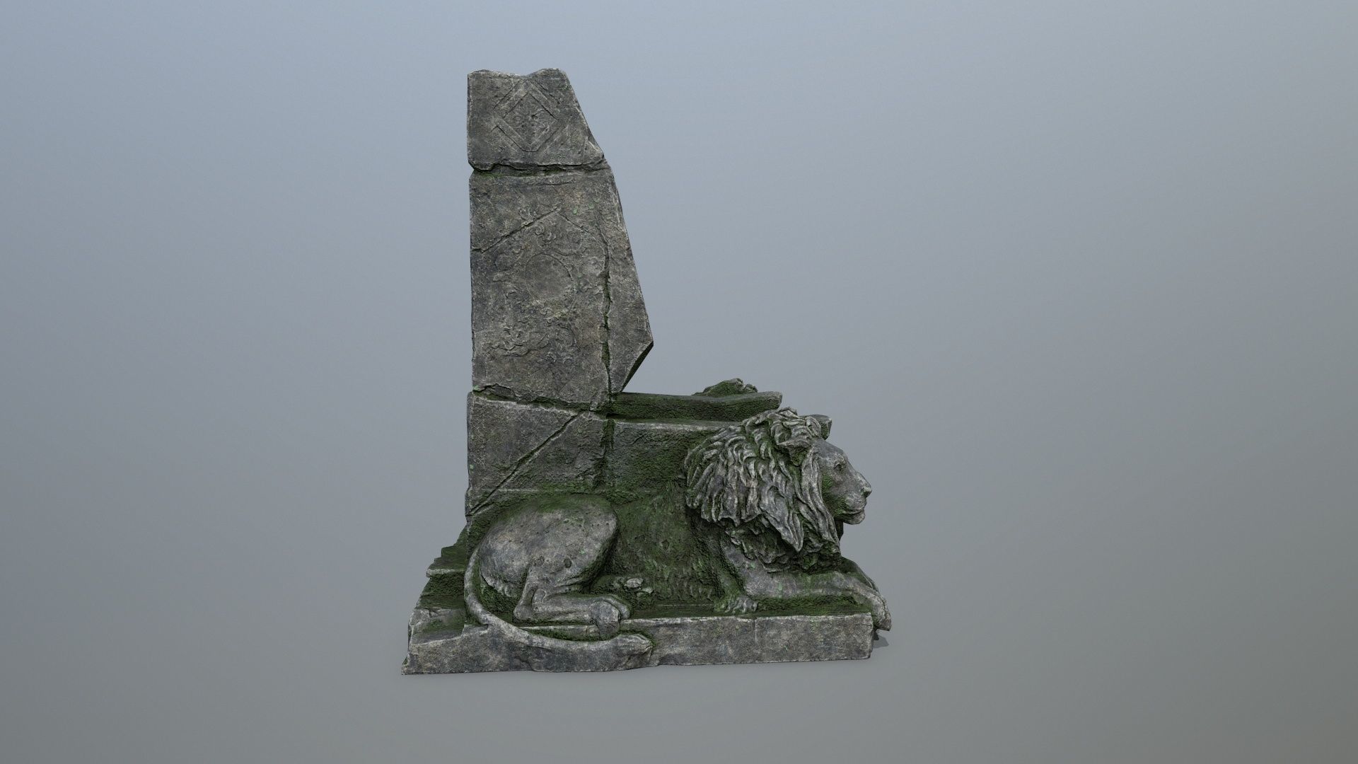 Lion Throne Low-poly 3D model_4