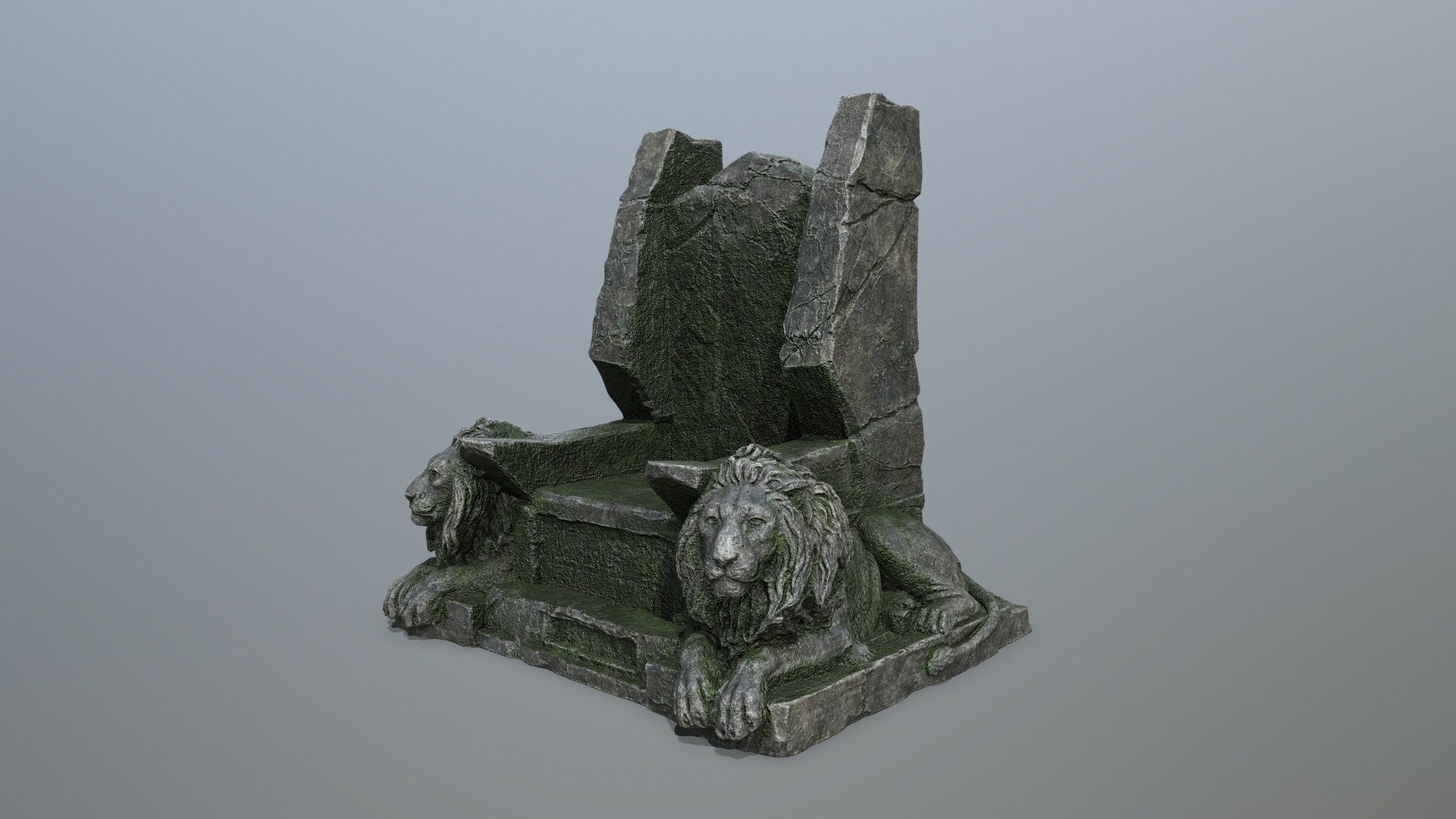 Lion Throne Low-poly 3D model_1