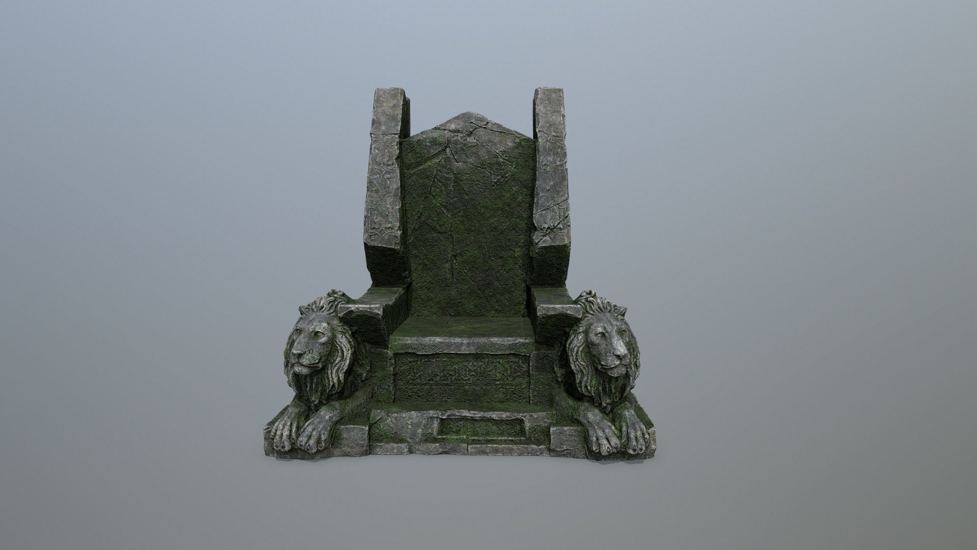 Lion Throne Low-poly 3D model_10