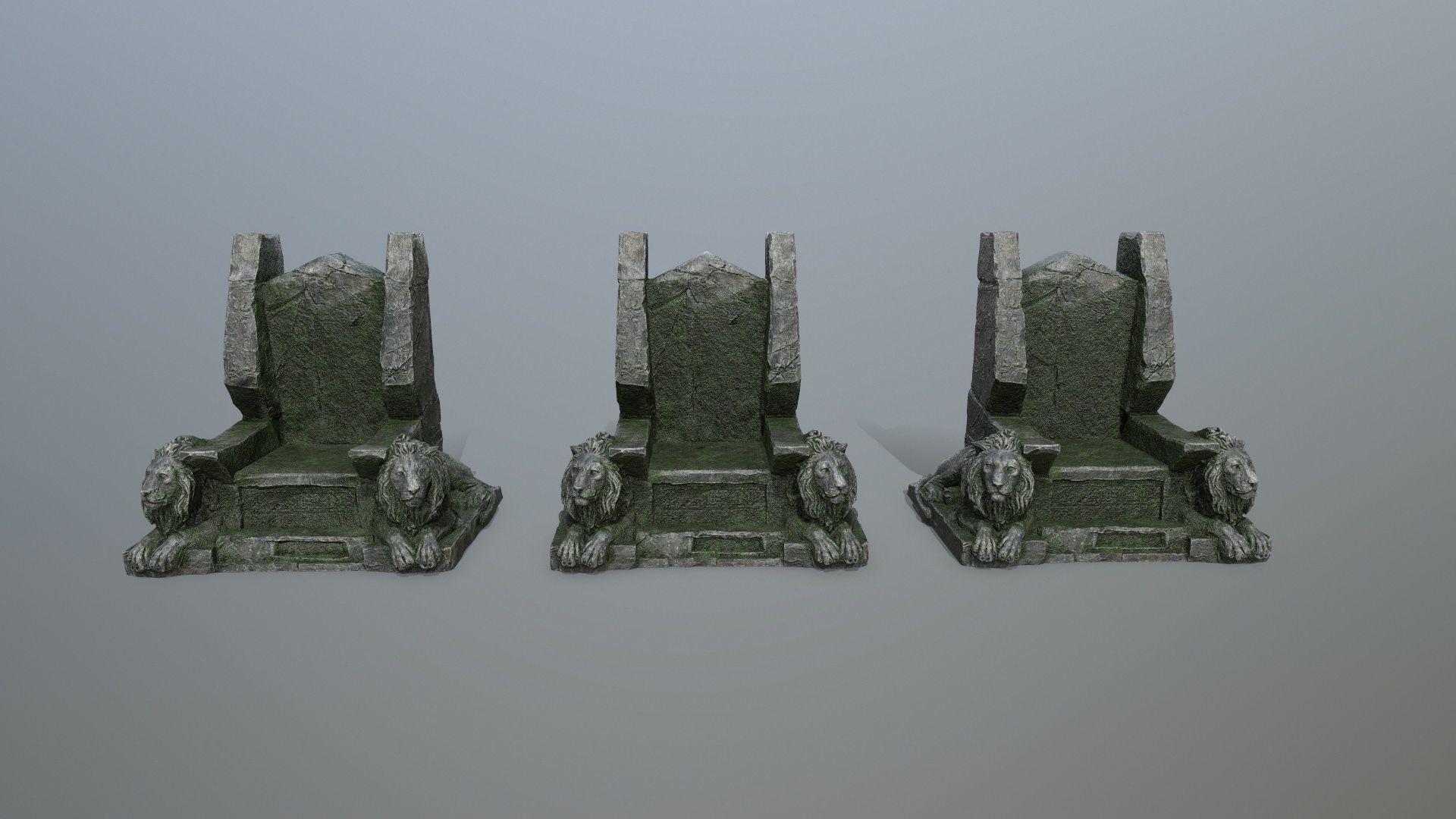 Lion Throne Low-poly 3D model_13