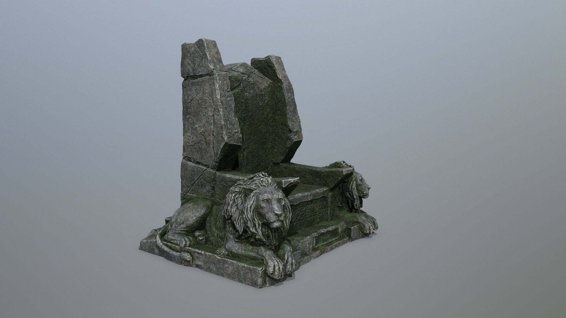 Lion Throne Low-poly 3D model_3