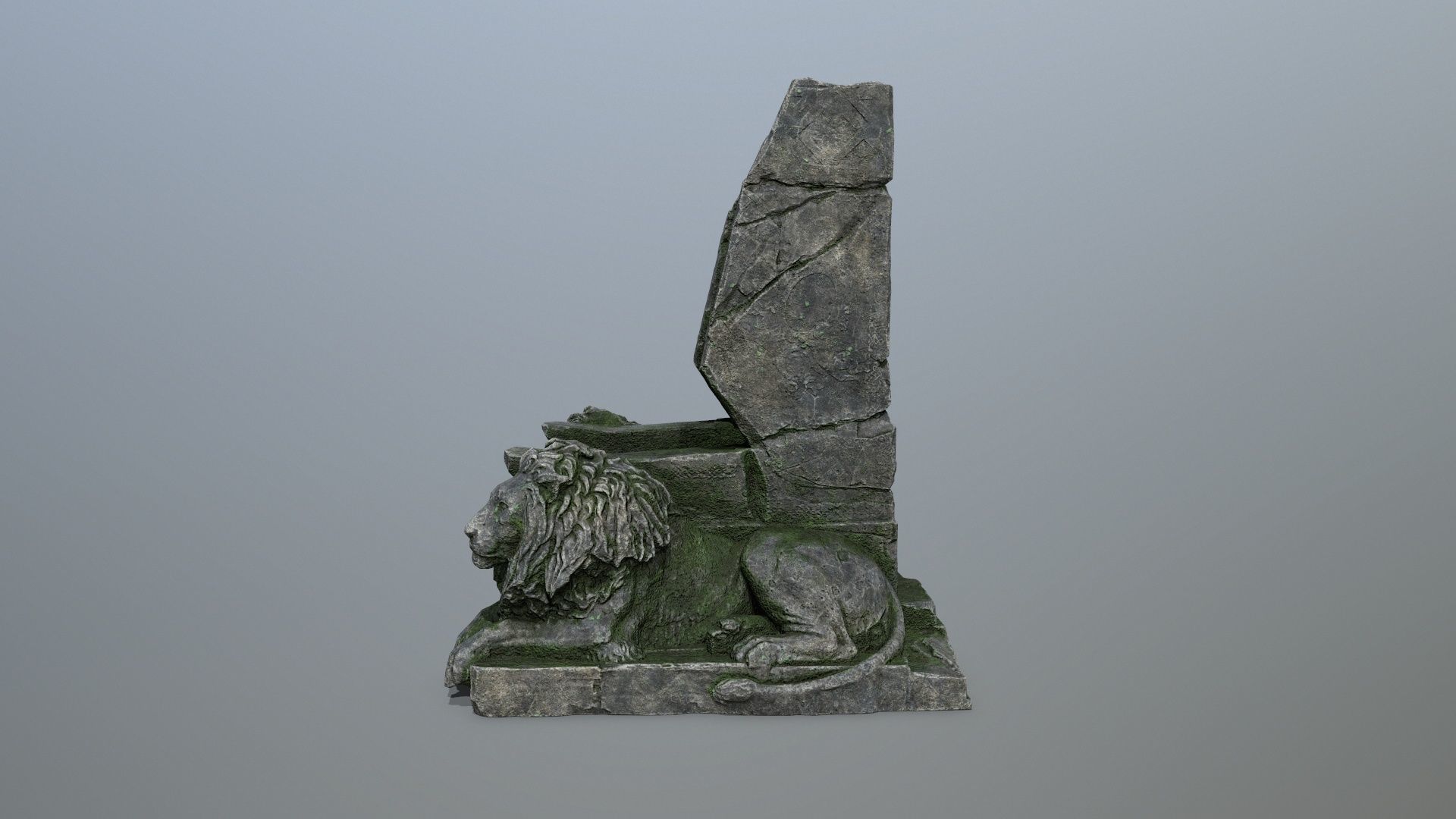 Lion Throne Low-poly 3D model_8