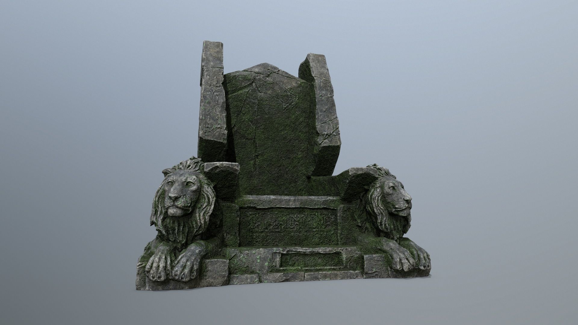Lion Throne Low-poly 3D model_11