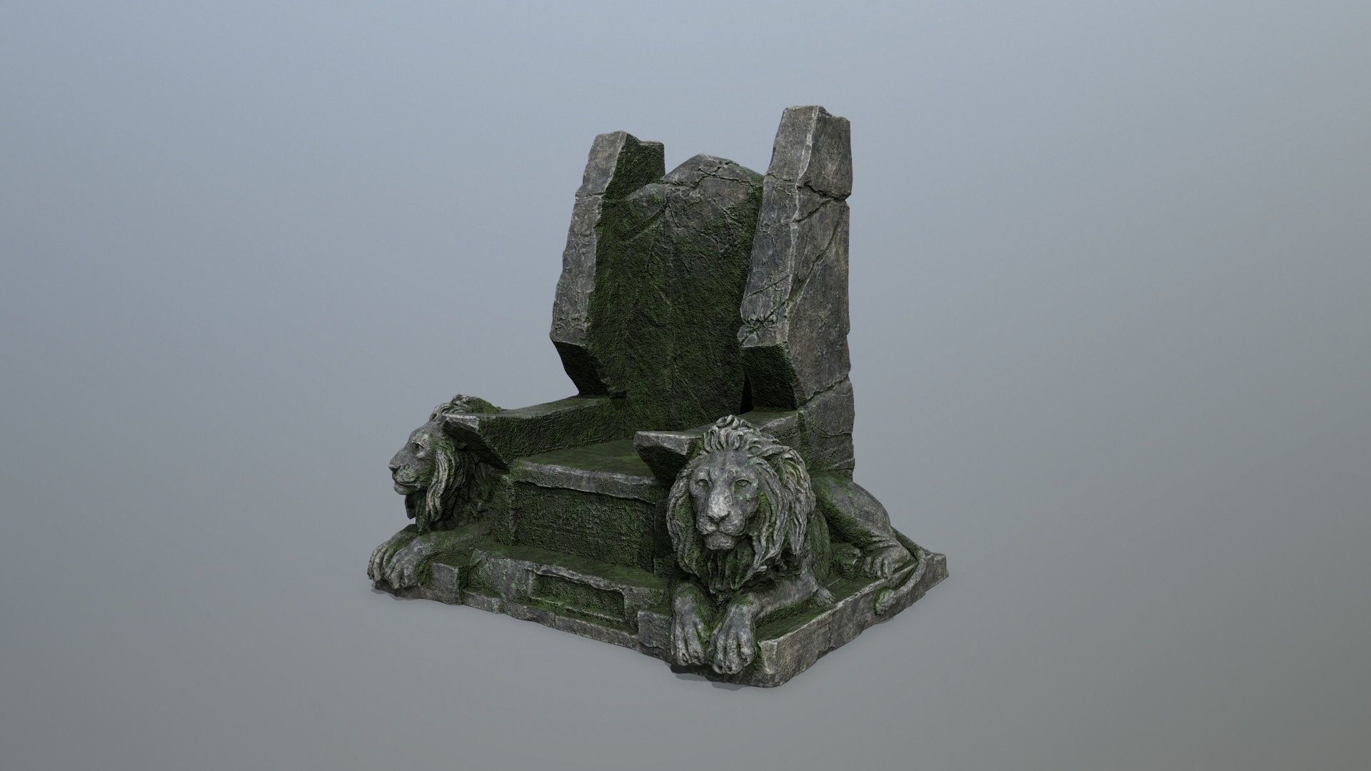 Lion Throne Low-poly 3D model_9
