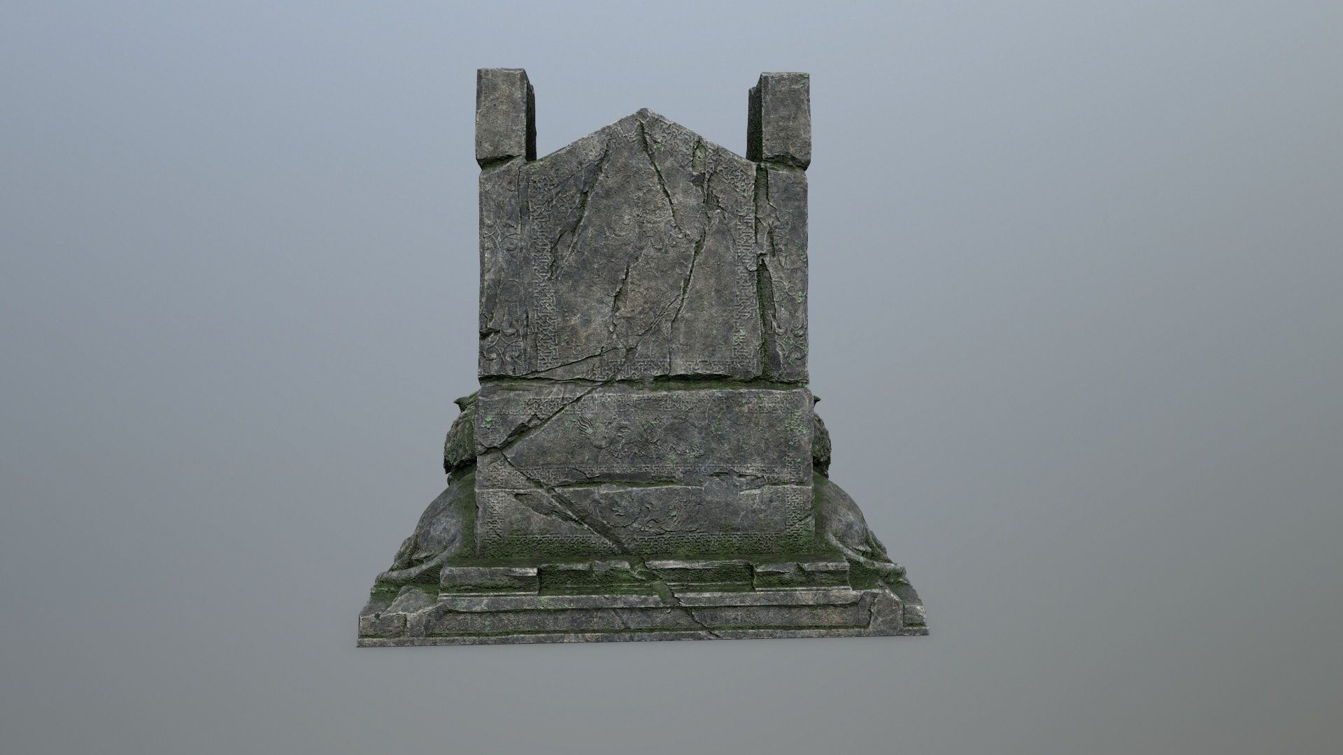 Lion Throne Low-poly 3D model_6