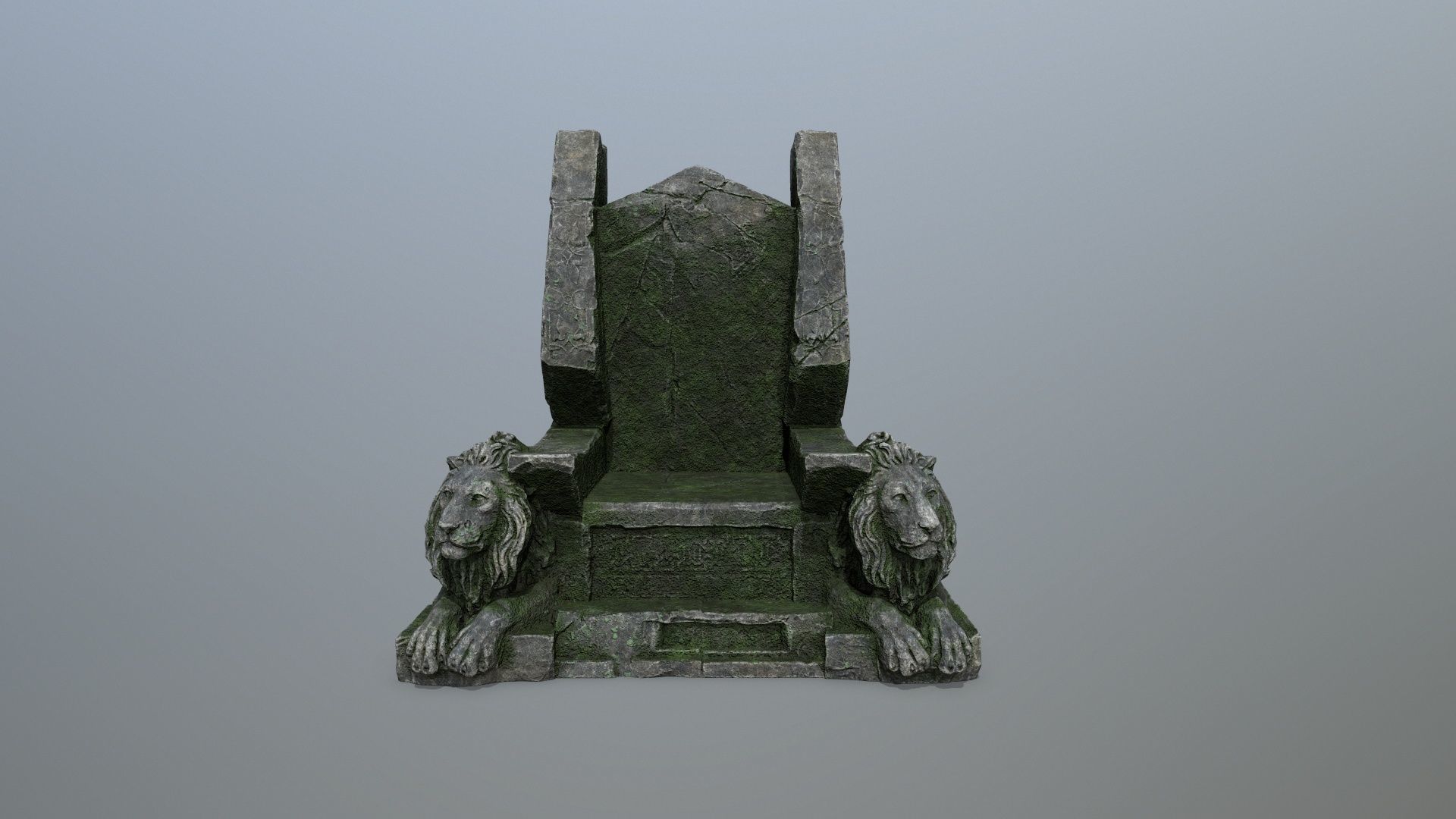 Lion Throne Low-poly 3D model_2