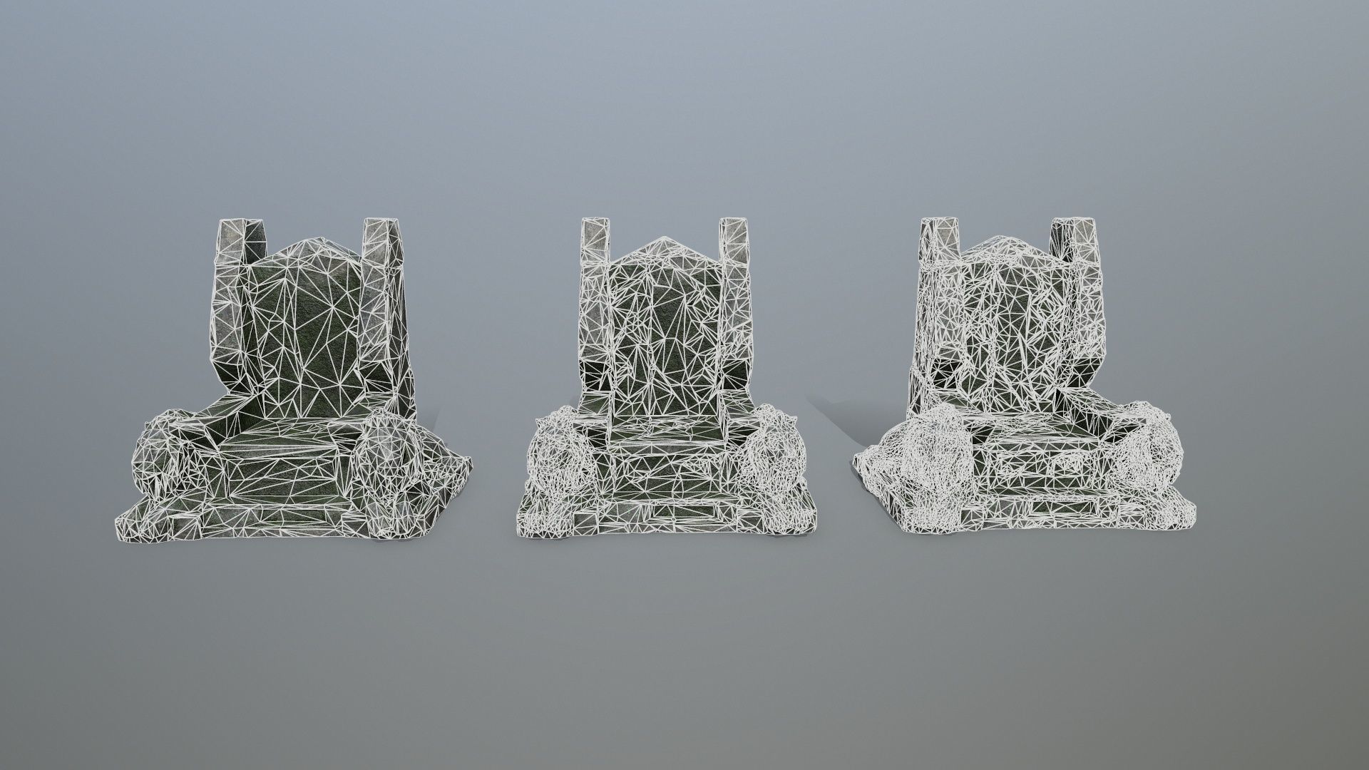 Lion Throne Low-poly 3D model_14