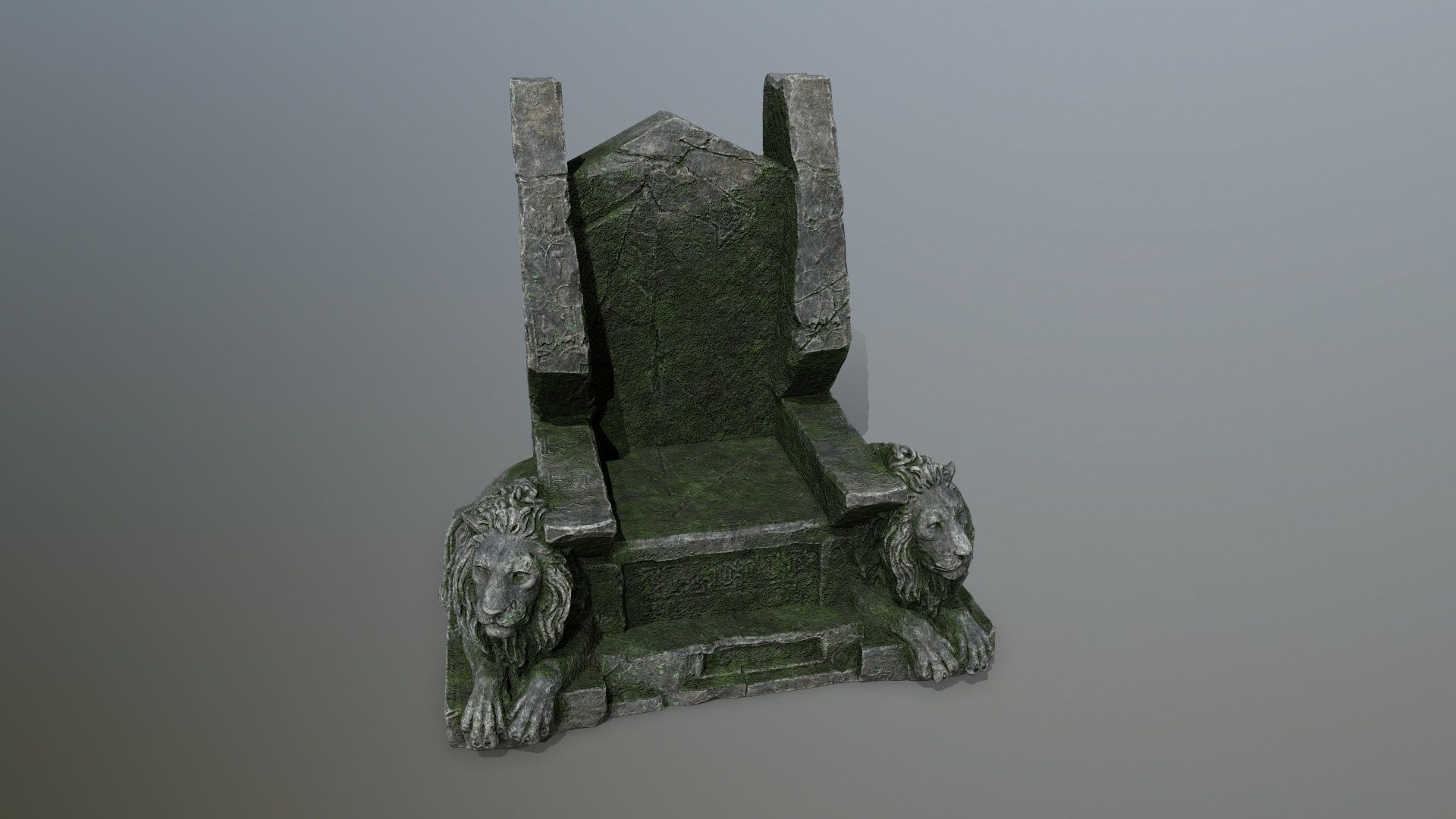Lion Throne Low-poly 3D model_12