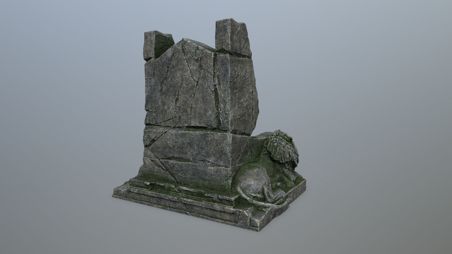 Lion Throne Low-poly 3D model_5