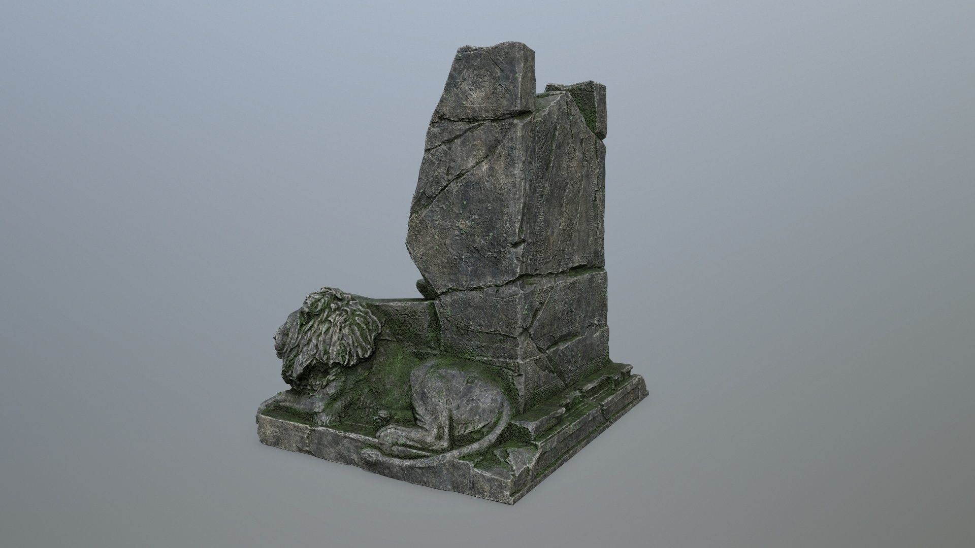 Lion Throne Low-poly 3D model_7