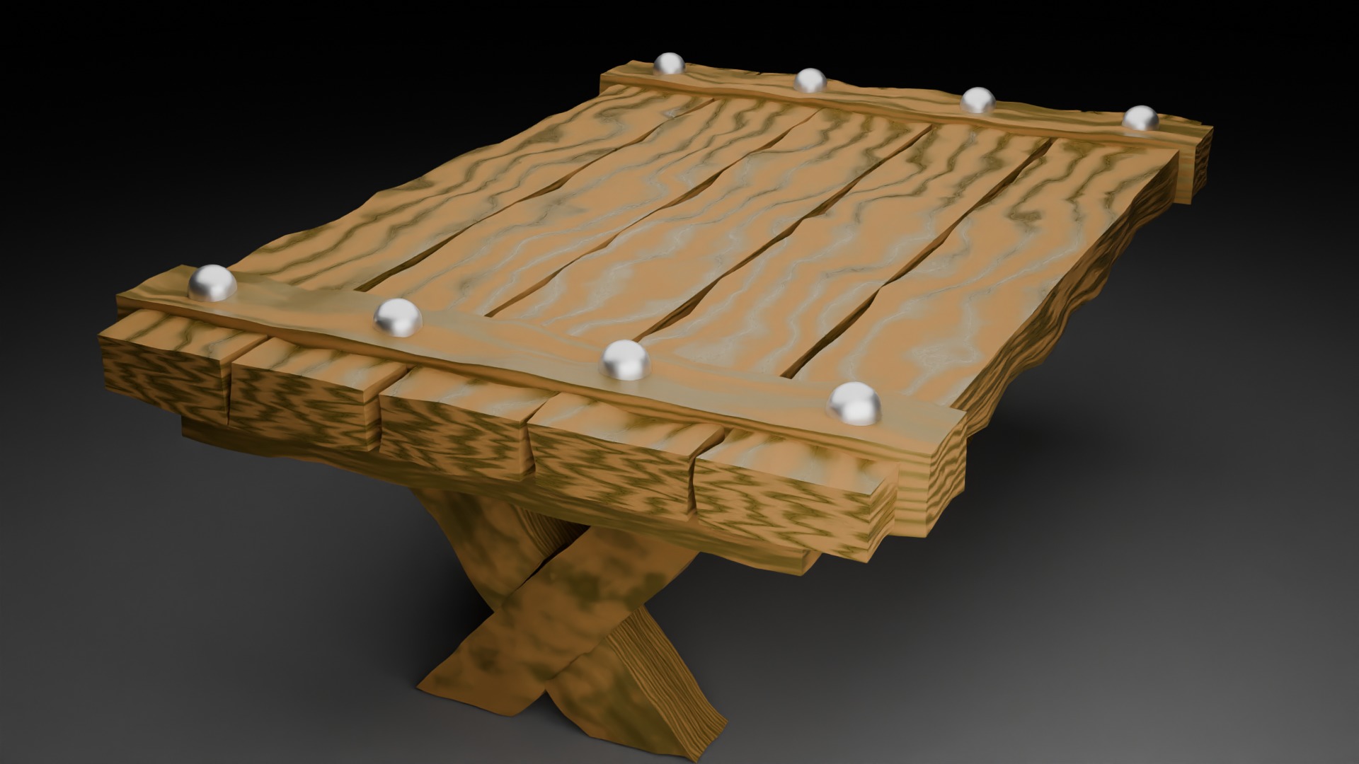 Old Medieval Table Low-poly 3D model_2