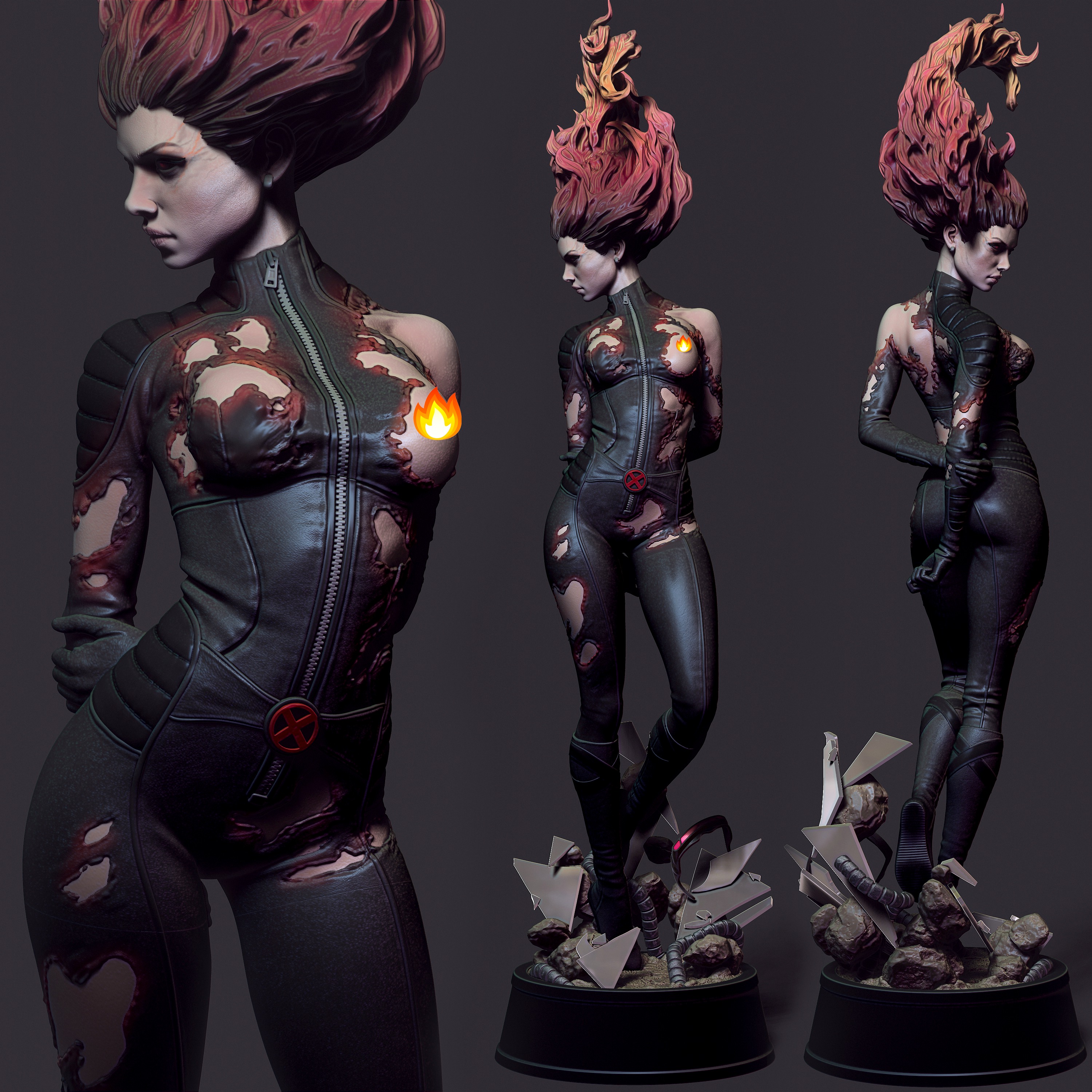 Fan Dark Phoenix Printable Stl 3D print model_4
