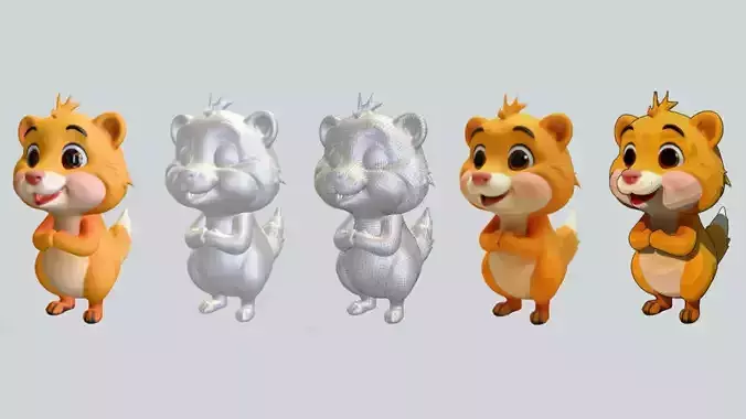 Cute cartoon animal character 3D print model Cute cartoon animal character 3D print model